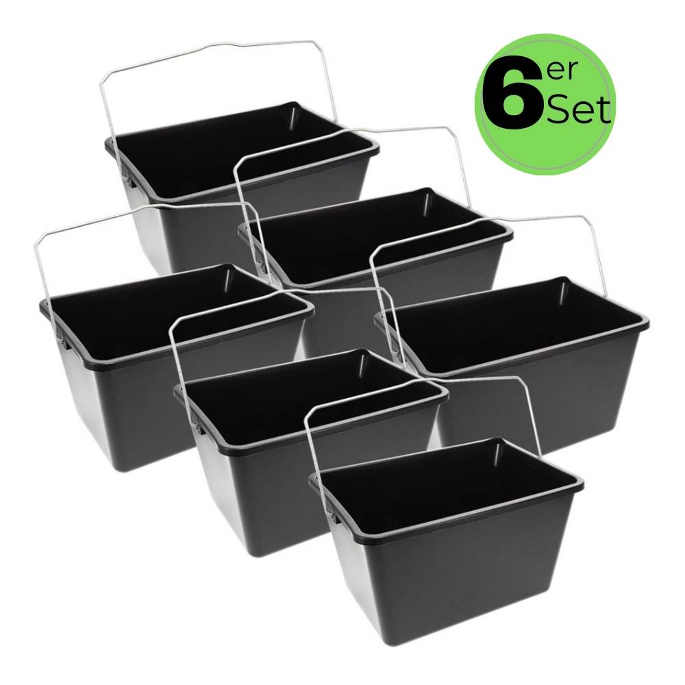 Farbeimer leer mit Ausgießer Skala Eckig Kunststoff Misch Maler Eimer Kübel 12 L 6 Stück
