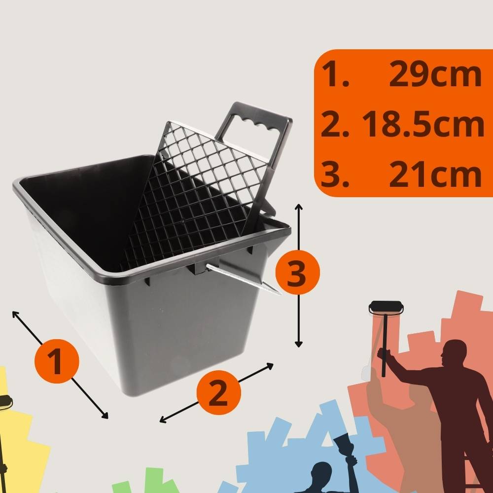 Farbeimer leer mit Ausgießer Skala Eckig Kunststoff Misch Maler Eimer Kübel 12 L 6 Stück