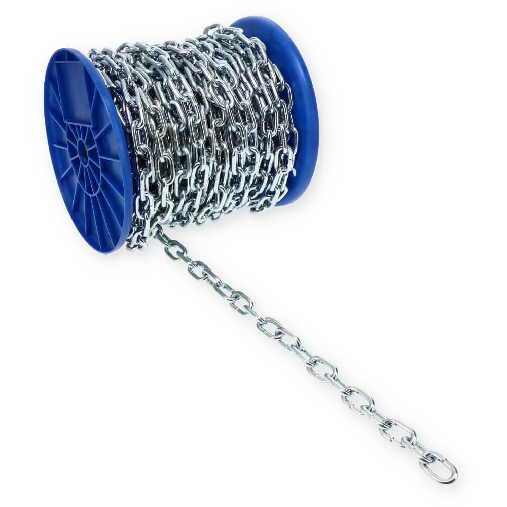 Stahlkette 25 Meter 5mm Kurzgliedrig Rundstahl Eisen Glieder Kette Verzinkt