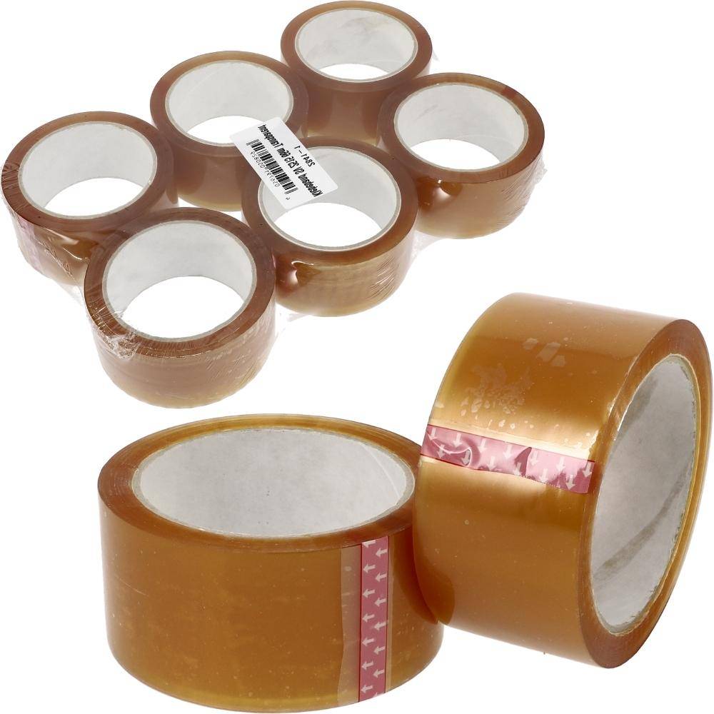 Klebeband Packband Paketband Paketklebeband Verpackungsklebeband Naturkautschuk 6x Transparent 66 M
