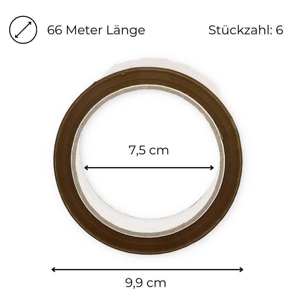 Klebeband Packband Paketband Paketklebeband Verpackungsklebeband Naturkautschuk 6x Transparent 66 M