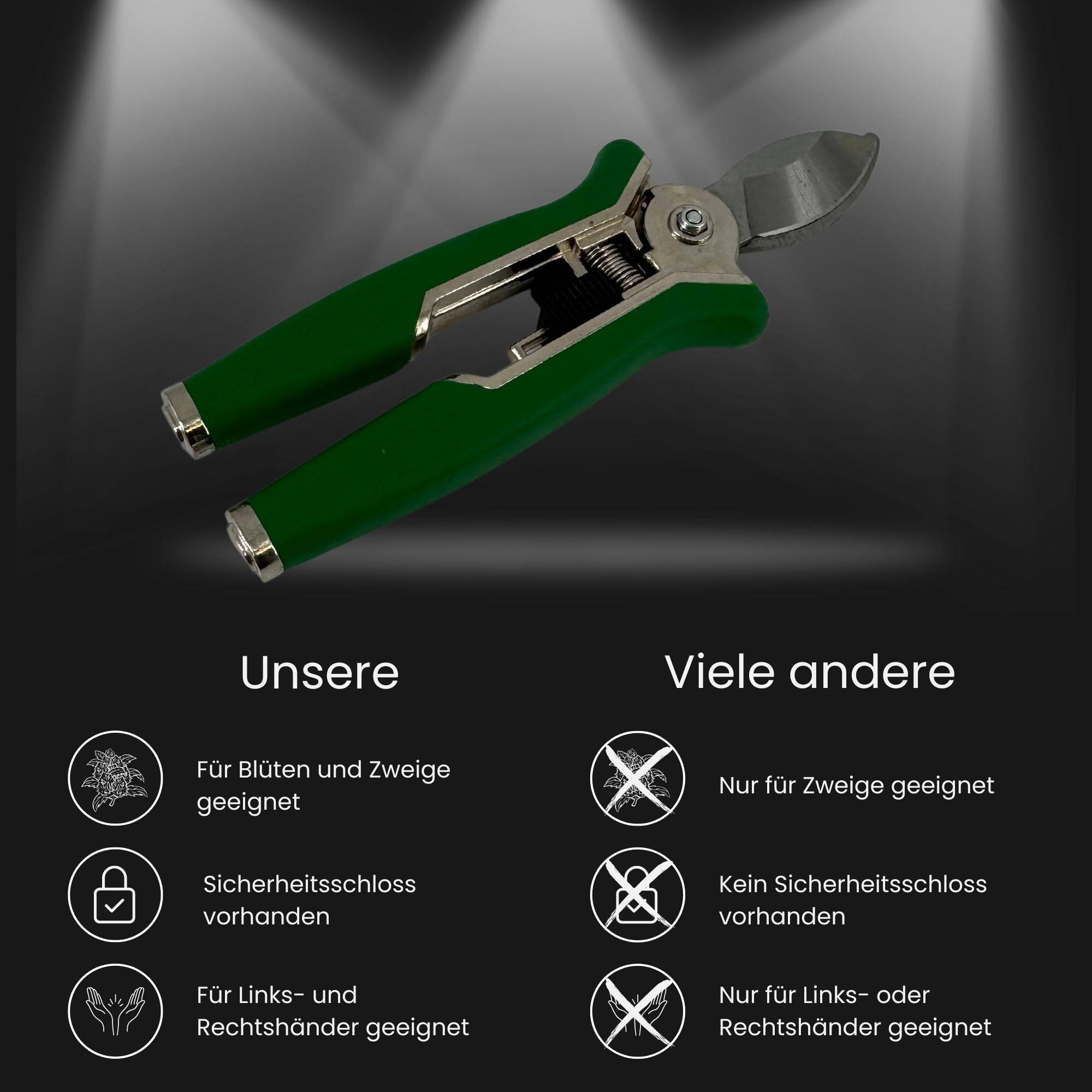 Premium Gartenschere Schere gebogen gebogene Klinge Trimmen Trimmer Planzen Erntehelfer Knipser Leseschere Erntehelfer