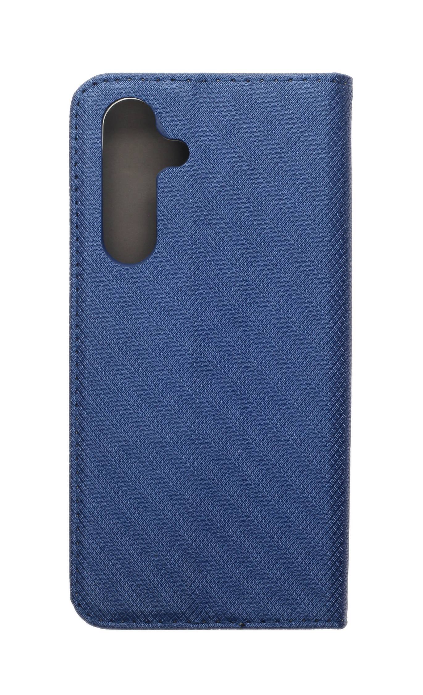 JAMCOVER Bookcase Texture Marineblau für Samsung Galaxy S24 FE - Handytasche mit Kartenfach und Standfunktion