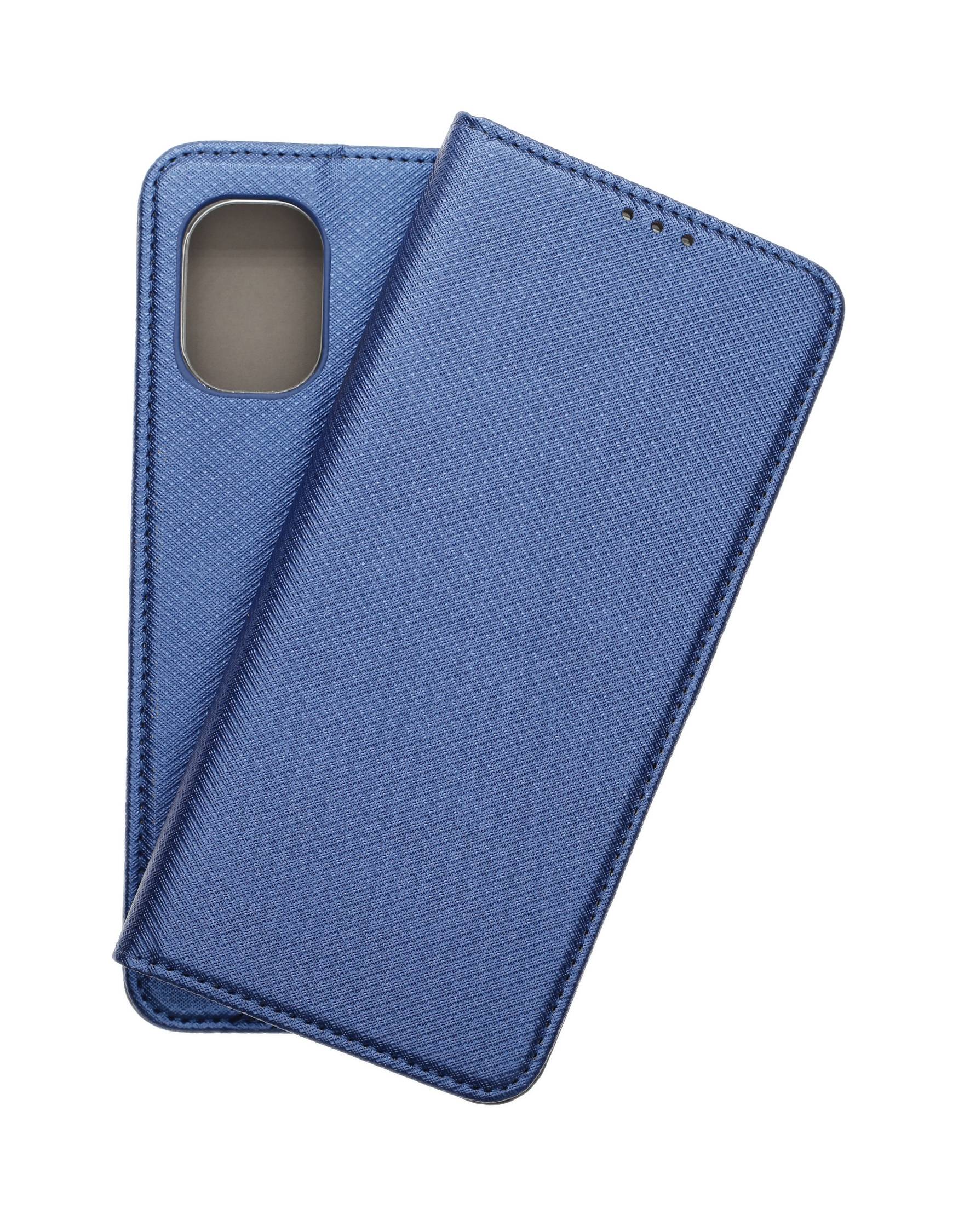 JAMCOVER Bookcase Texture Marineblau für Motorola moto g55 5G - Handytasche mit Kartenfach und Standfunktion