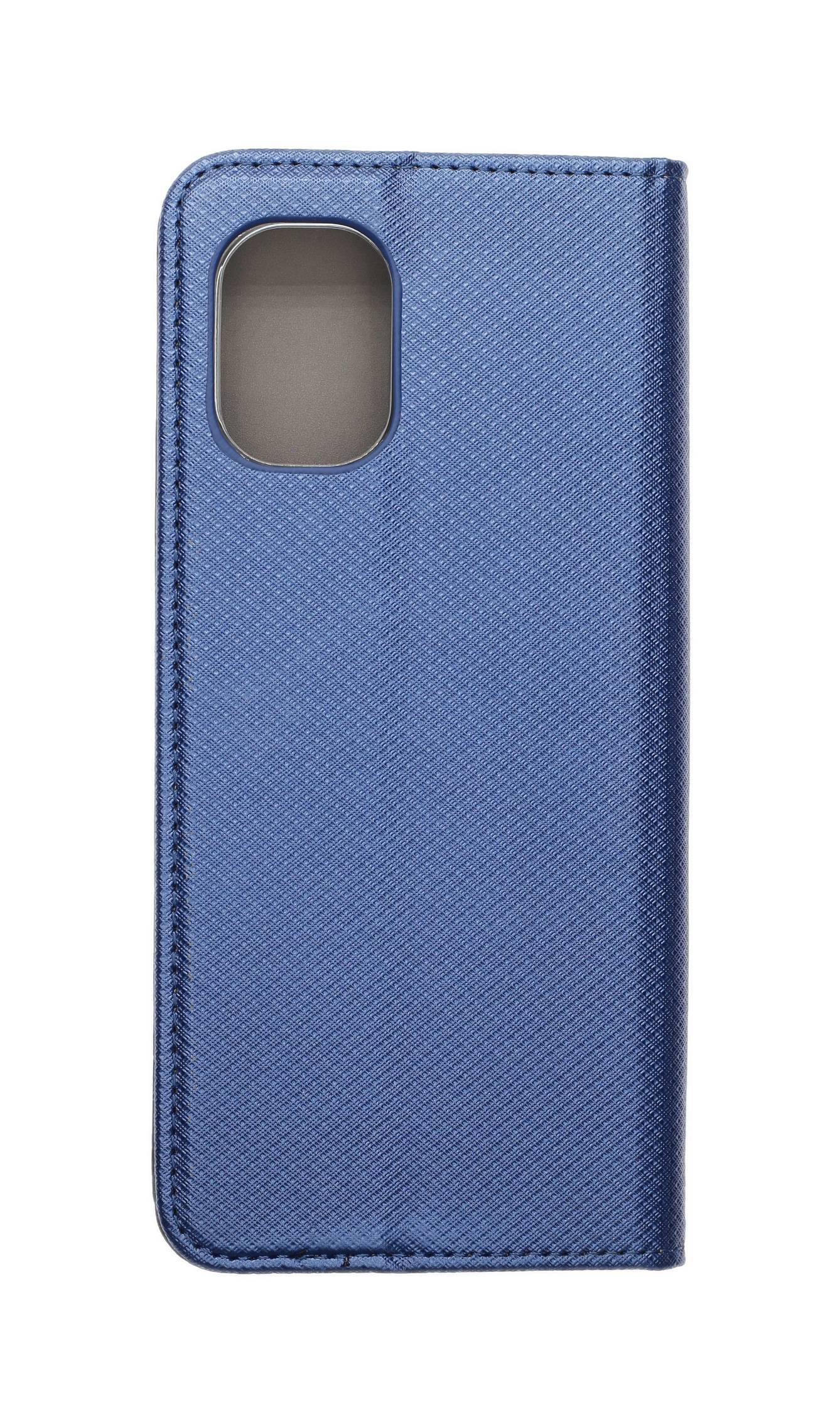 JAMCOVER Bookcase Texture Marineblau für Motorola moto g55 5G - Handytasche mit Kartenfach und Standfunktion
