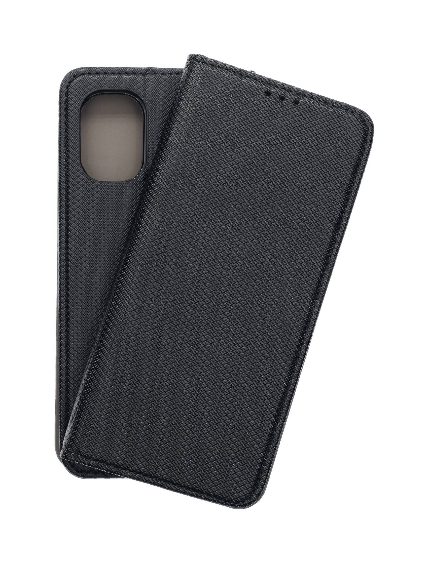 JAMCOVER Bookcase Texture Schwatz für Motorola moto g55 5G - Handytasche mit Kartenfach und Standfunktion