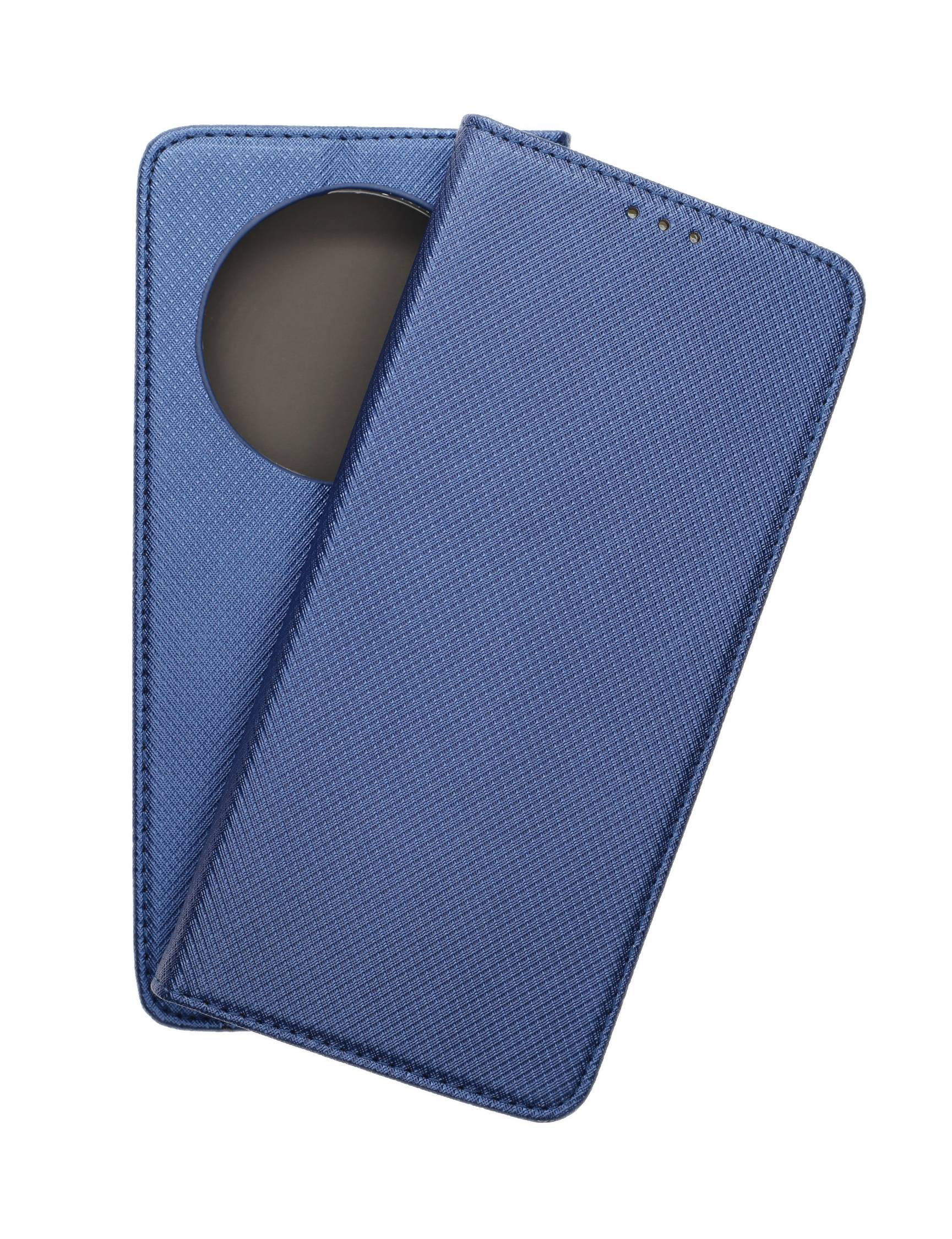 JAMCOVER Bookcase Texture Marineblau für Xiaomi Redmi 14C - Handytasche mit Kartenfach und Standfunktion