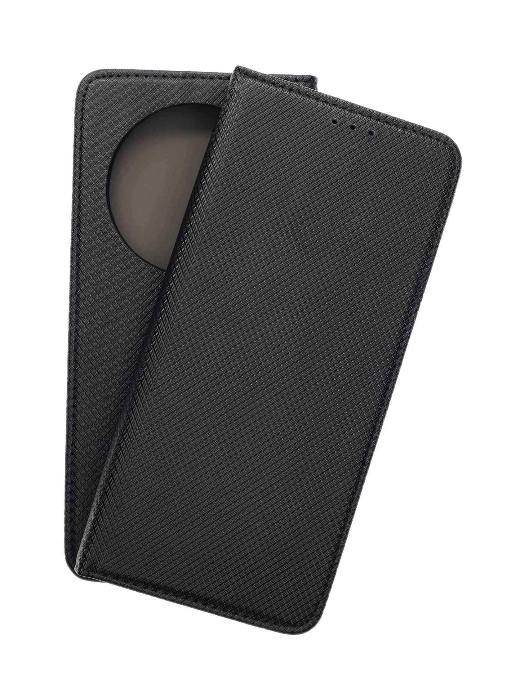 JAMCOVER Bookcase Texture Schwarz für Xiaomi Redmi 14C - Handytasche mit Kartenfach und Standfunktion