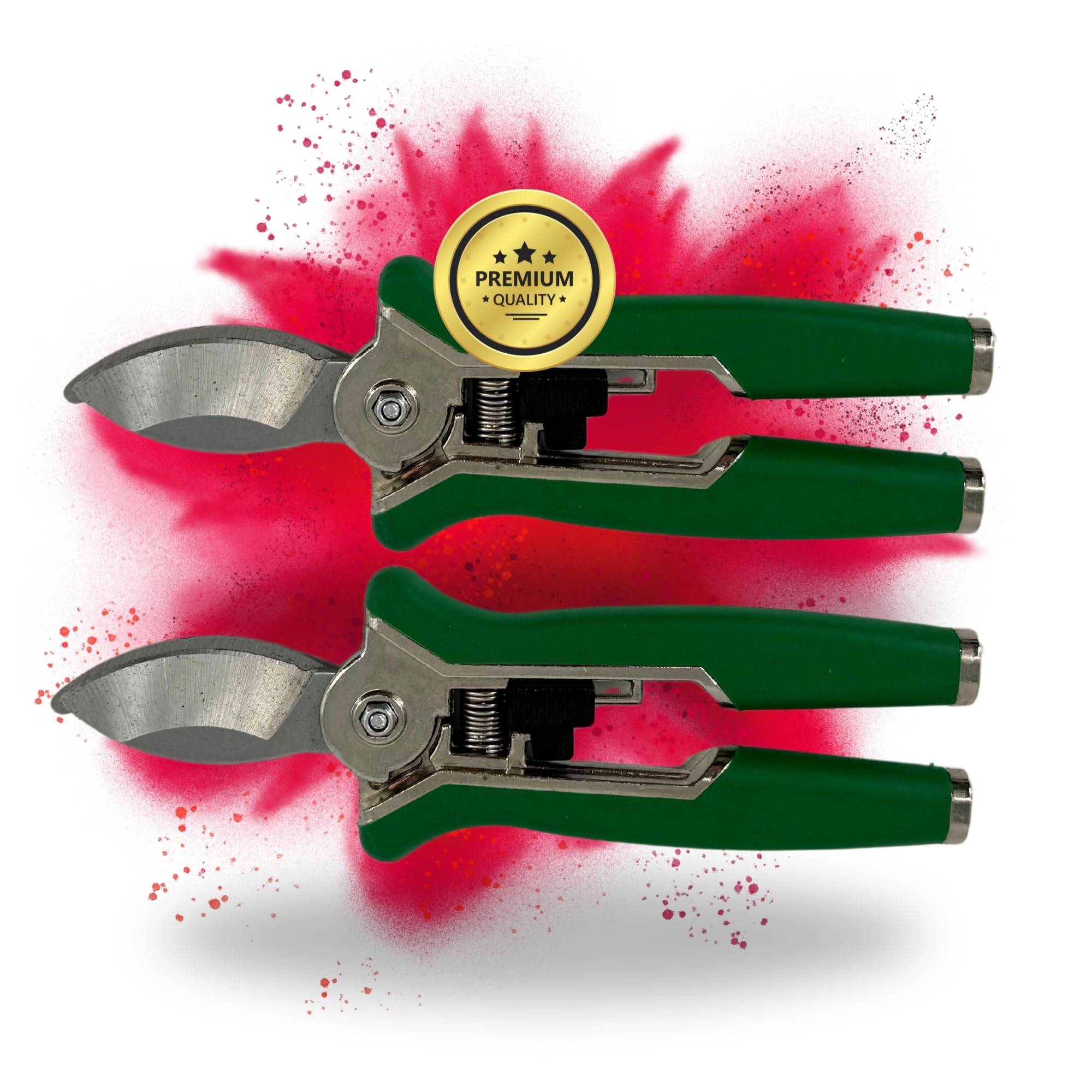 2 Stück Gartenschere Premium Ernteschere Gartenschere Schere gebogen gebogene Klinge Trimmen Trimmer Planzen Erntehelfer Knipser Leseschere