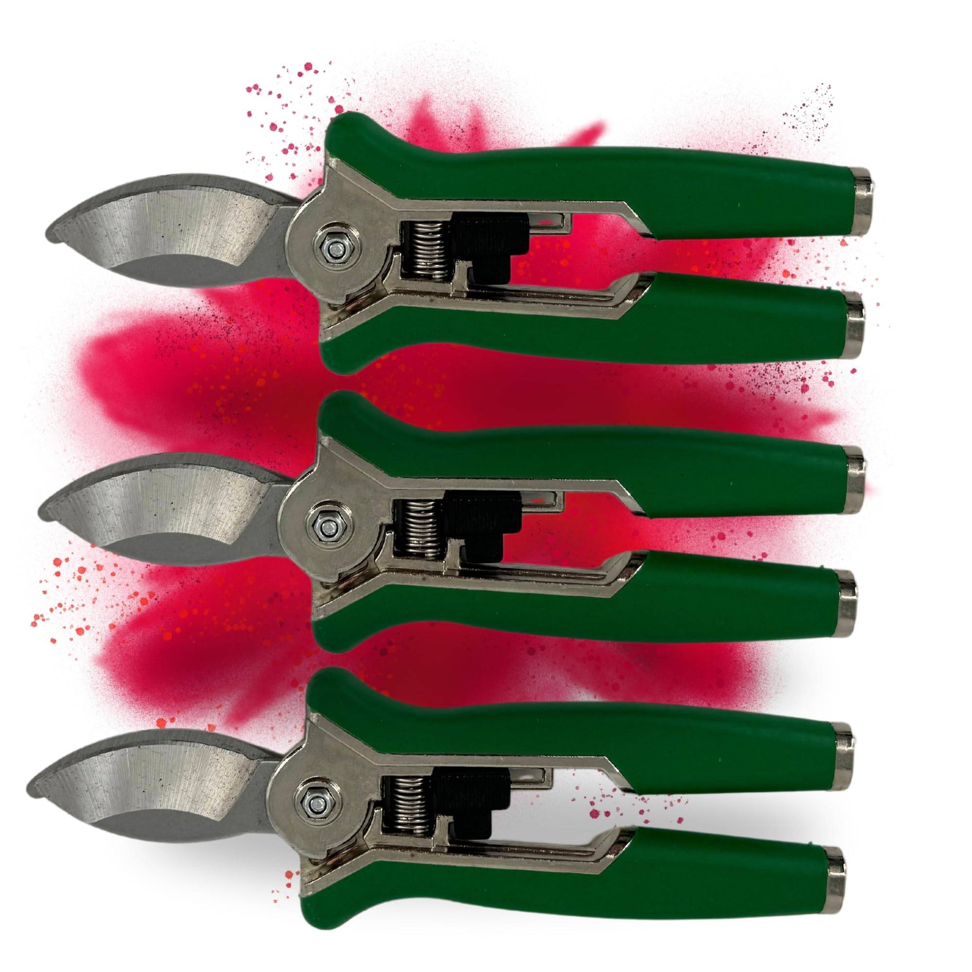 3 Stück Profi Gartenschere Ernteschere Schere gebogen gebogene Klinge Trimmen Trimmer Planzen Erntehelfer Knipser Leseschere Erntehelfer