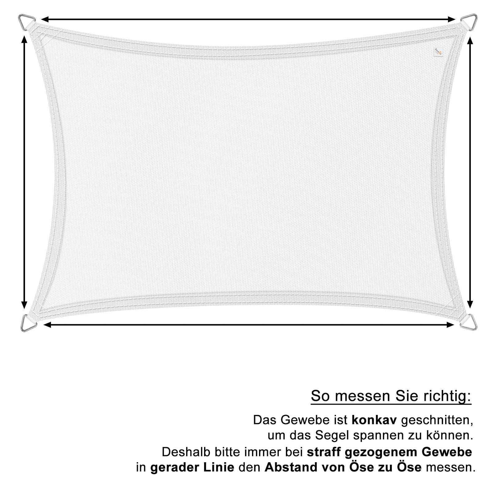 hanSe Sonnensegel 100%Polyester Rechteck 4x5m Creme Sonnenschutz wasserabweisend