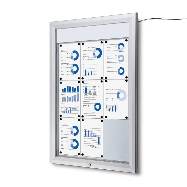 Showdown Displays Schaukasten Premium für Außen - 9x DIN A4 - LED