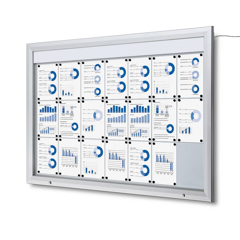Showdown Displays Schaukasten Premium für Außen - 21x DIN A4 - LED