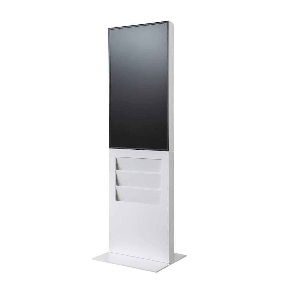 Showdown Displays Smart Line Digitale Infostele Regal - 6x DIN A4 - mit Samsung-Bildschirm - 43 Zoll - Weiß
