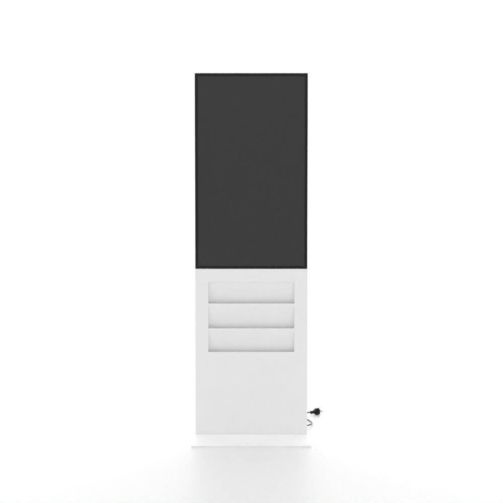 Showdown Displays Smart Line Digitale Infostele Regal - 6x DIN A4 - mit Samsung-Bildschirm - 43 Zoll - Weiß