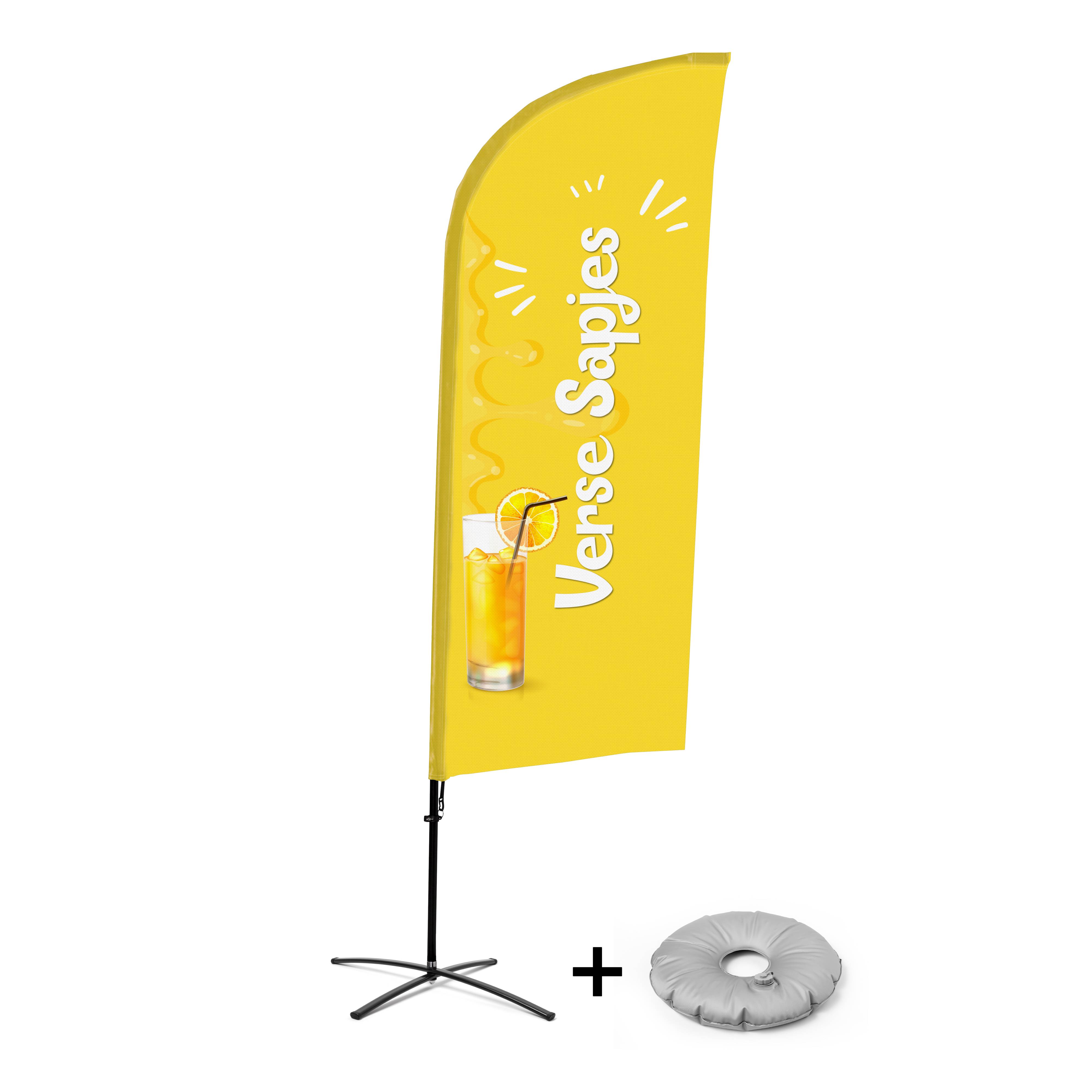 Showdown Displays Beachflag - Komplett-Set Frischer Saft - Niederländisch - Kreuzständer - Alu