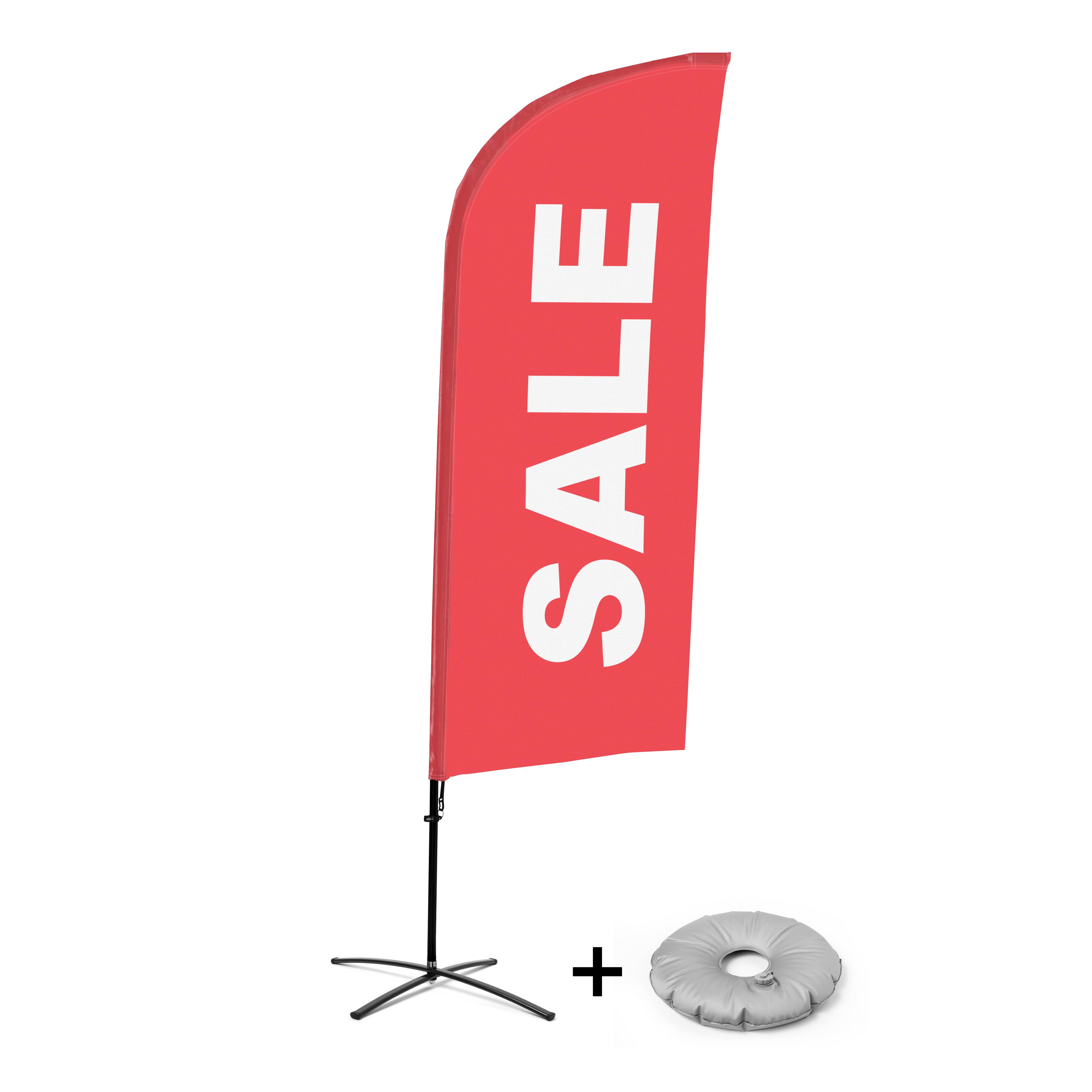 Showdown Displays Beachflag - Komplett-Set - Sale - Englisch - Rot - Kreuzständer - Alu
