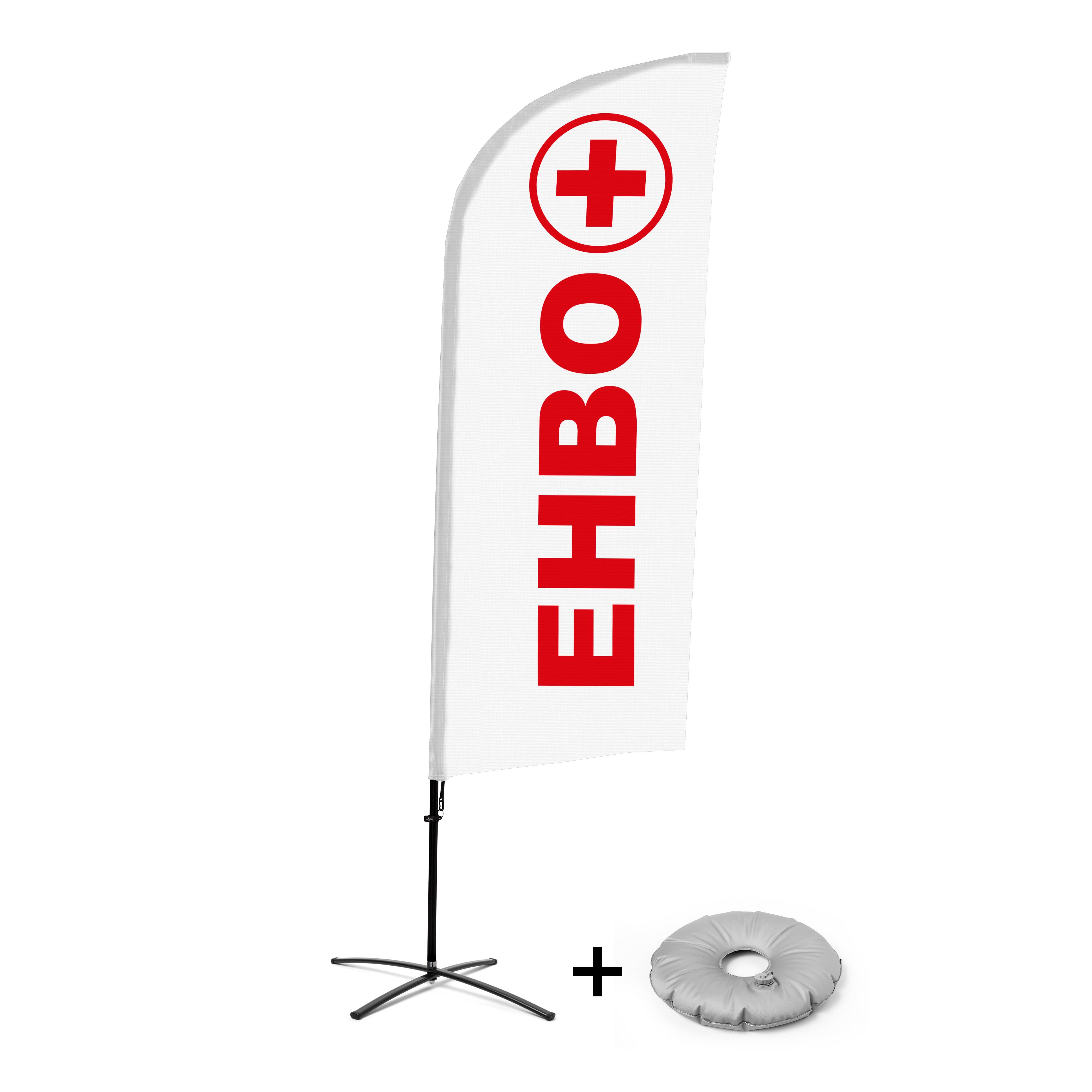 Showdown Displays Beachflag - Komplett-Set - Erste Hilfe - Niederländisch - Kreuzständer - Alu
