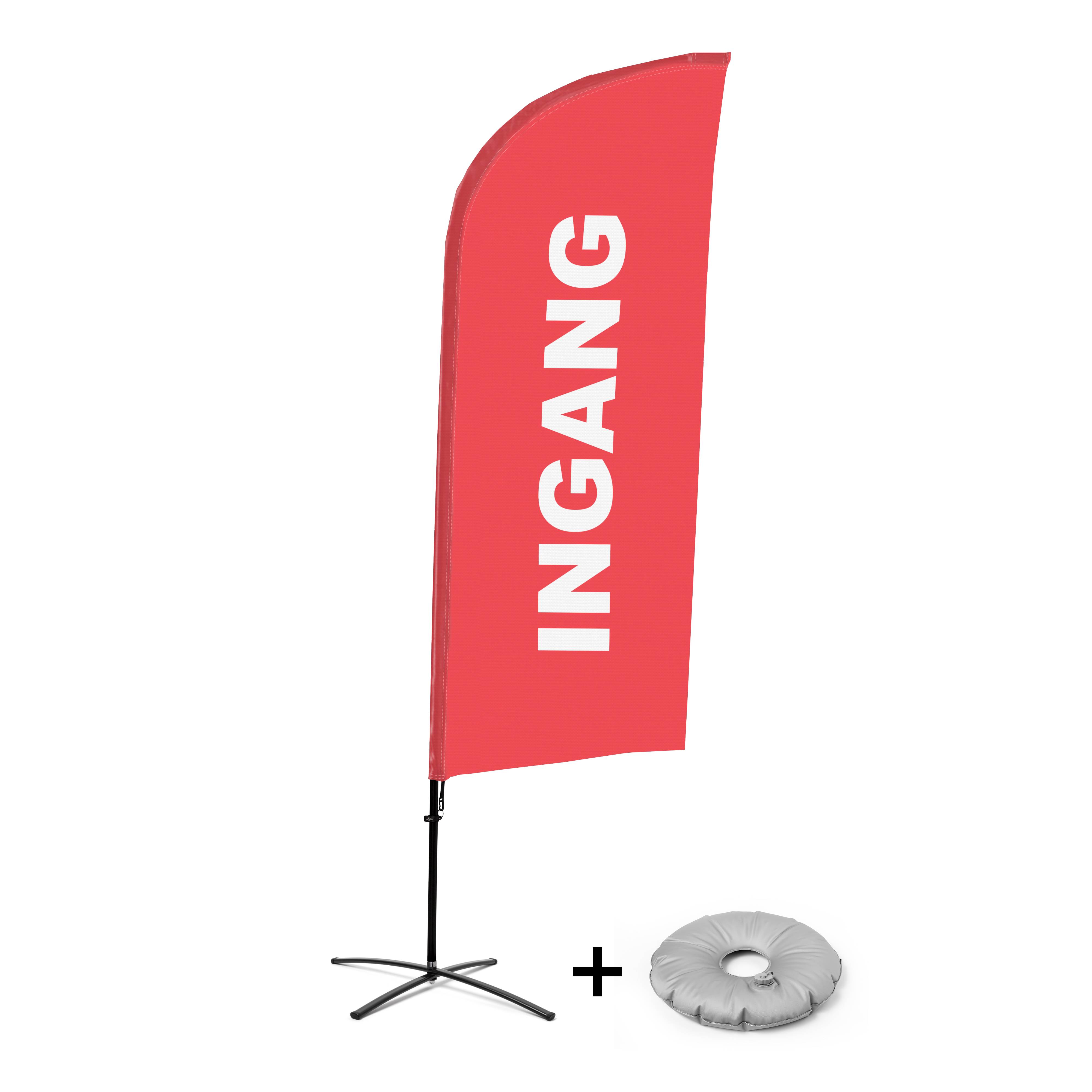 Showdown Displays Beachflag - Komplett-Set - Eingang - Niederländisch - Rot - Kreuzständer - Alu