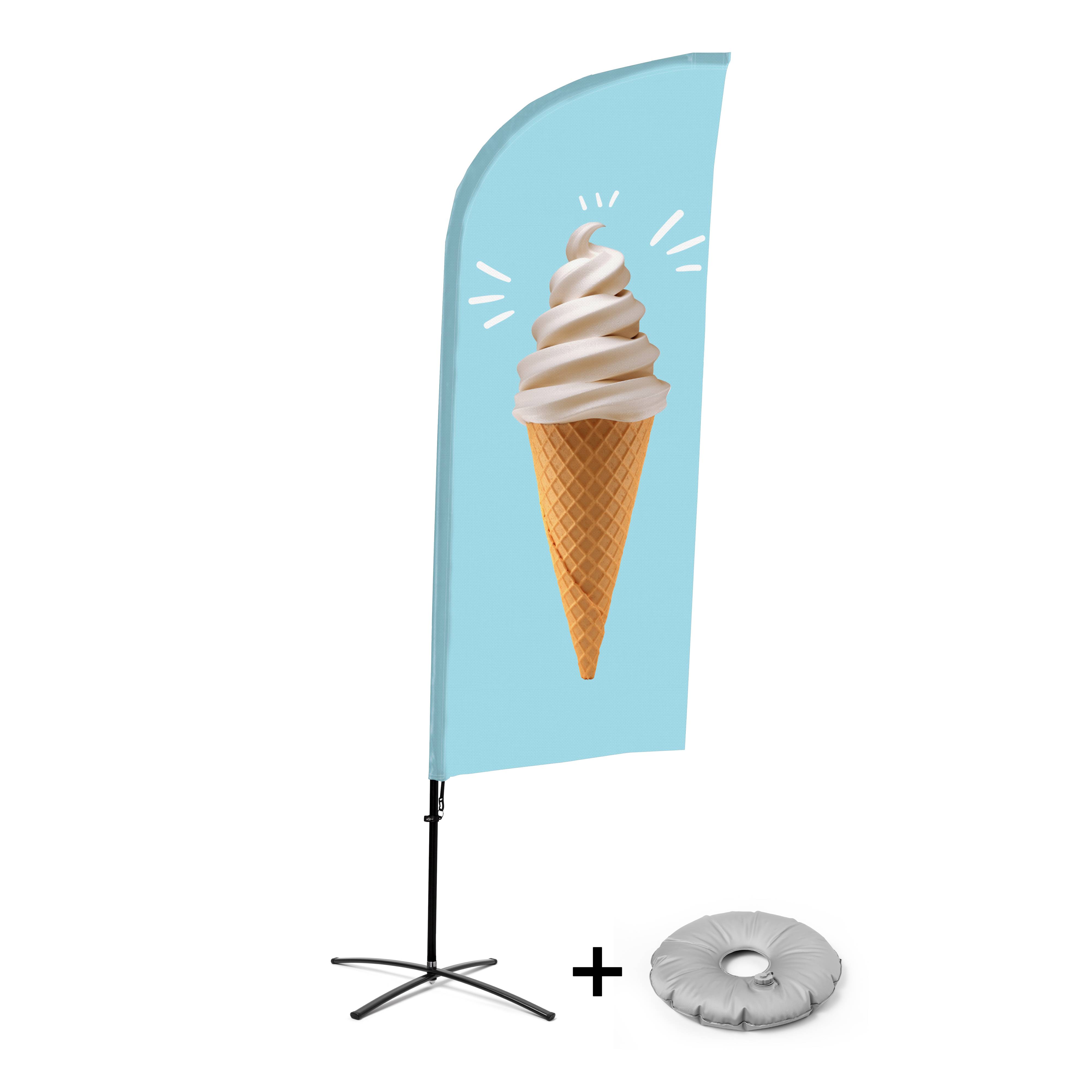 Showdown Displays Beachflag - Komplett-Set - Eis - Kreuzständer - Alu