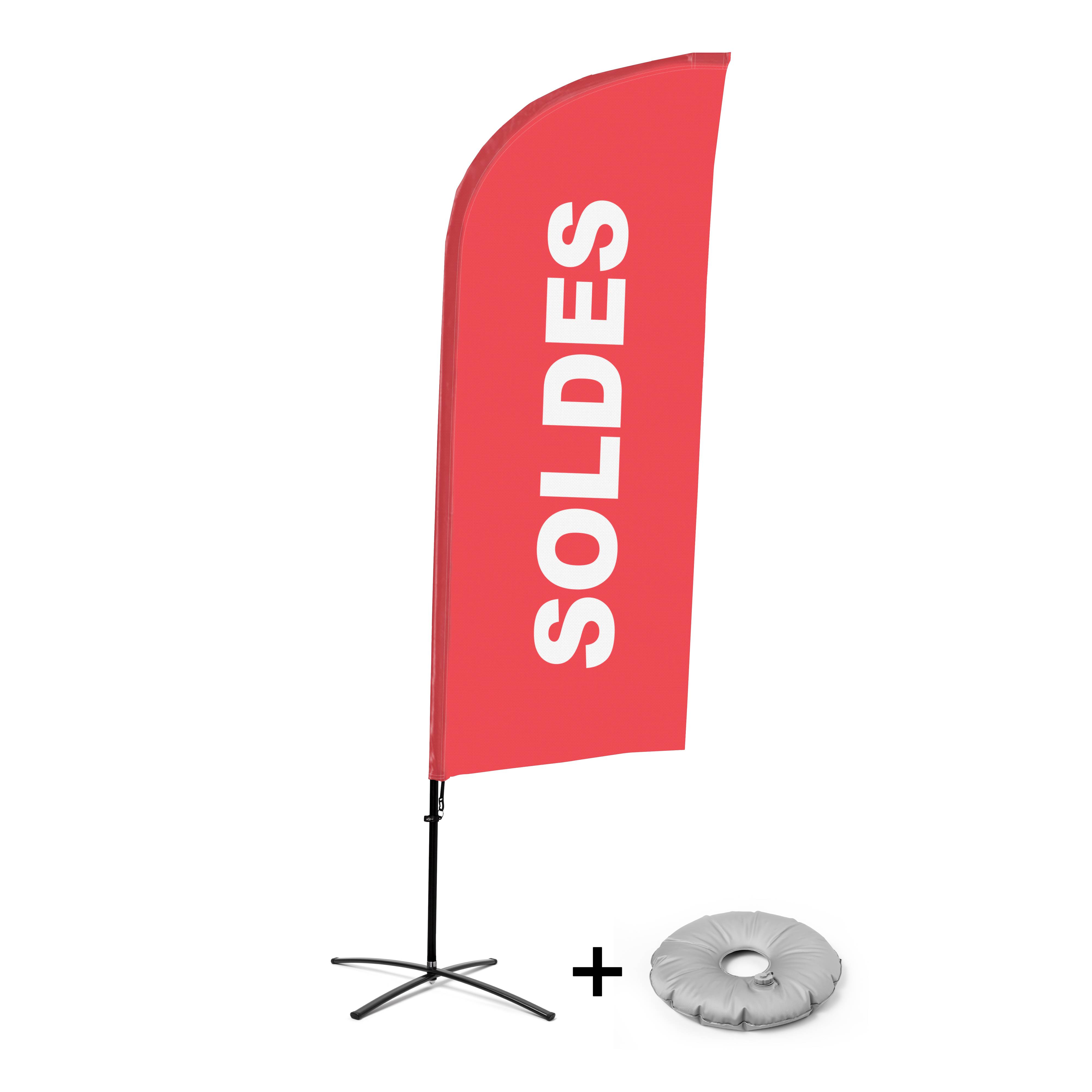 Showdown Displays Beachflag - Komplett-Set - Sale - Französisch - Rot - Kreuzständer