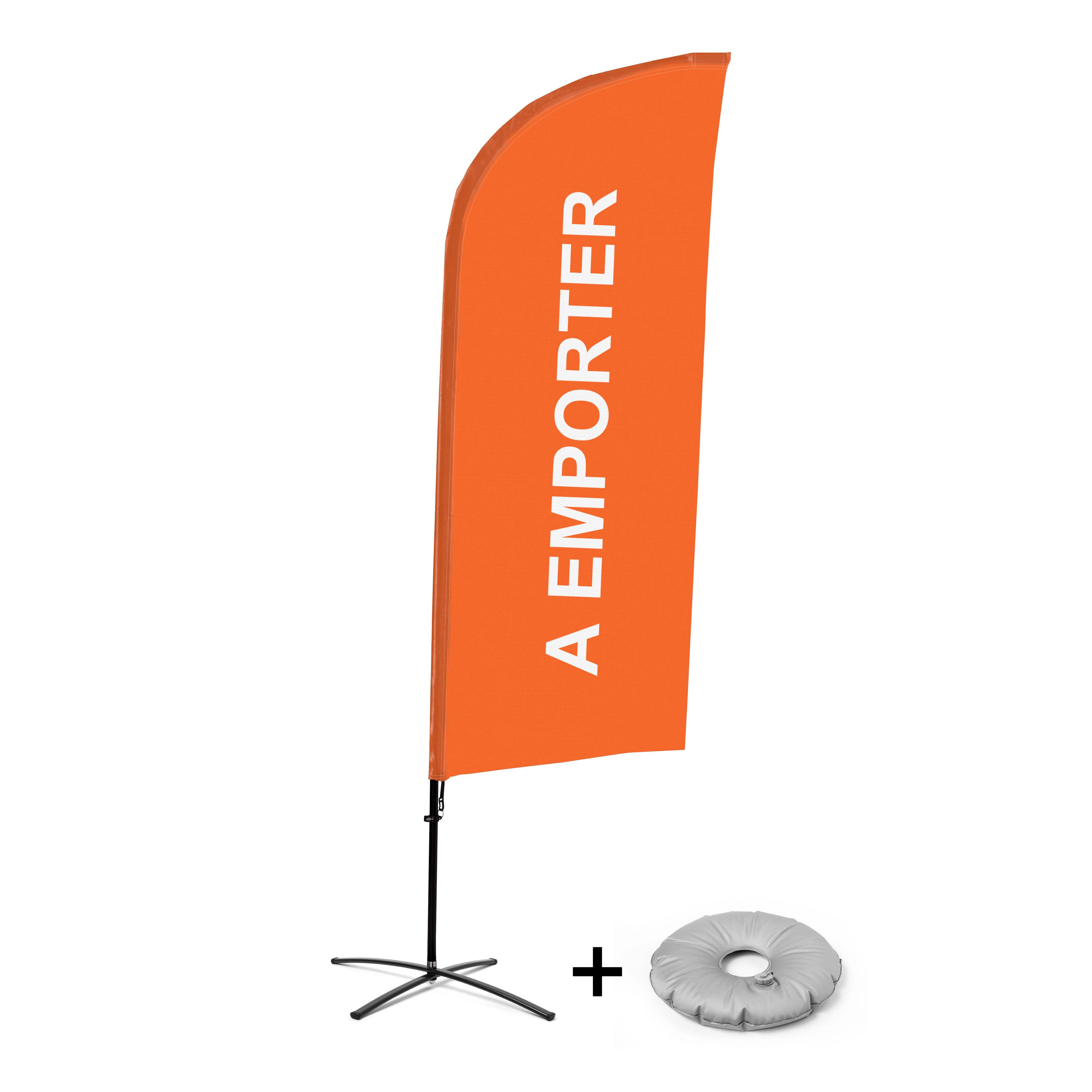 Showdown Displays Beachflag Alu Wind Komplett-Set Take Away Orange Französisch Kreuzständer