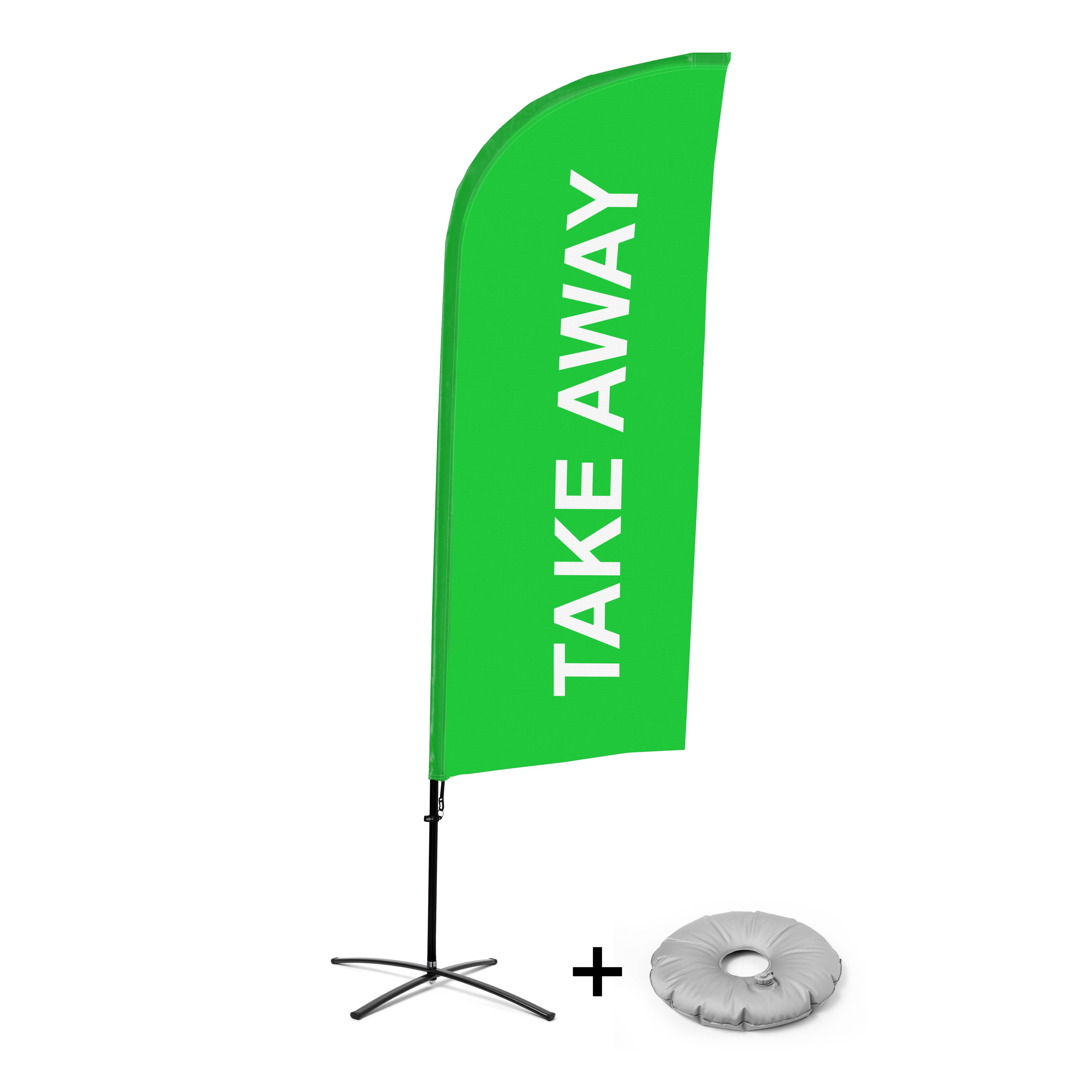 Showdown Displays Beachflag Alu Wind Komplett-Set Take Away Grün Kreuzständer