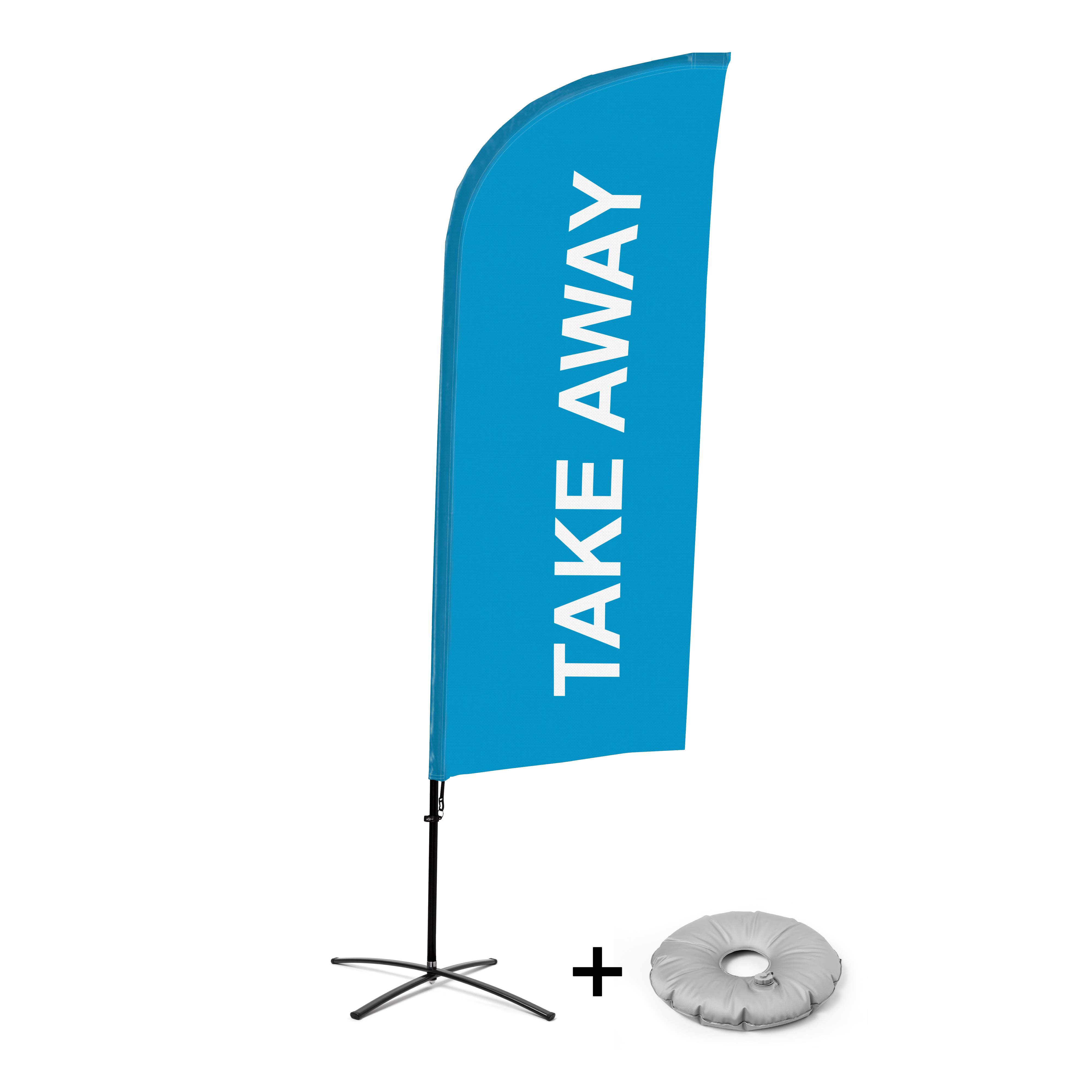 Showdown Displays Beachflag Alu Wind Komplett-Set Take Away Blau Kreuzständer