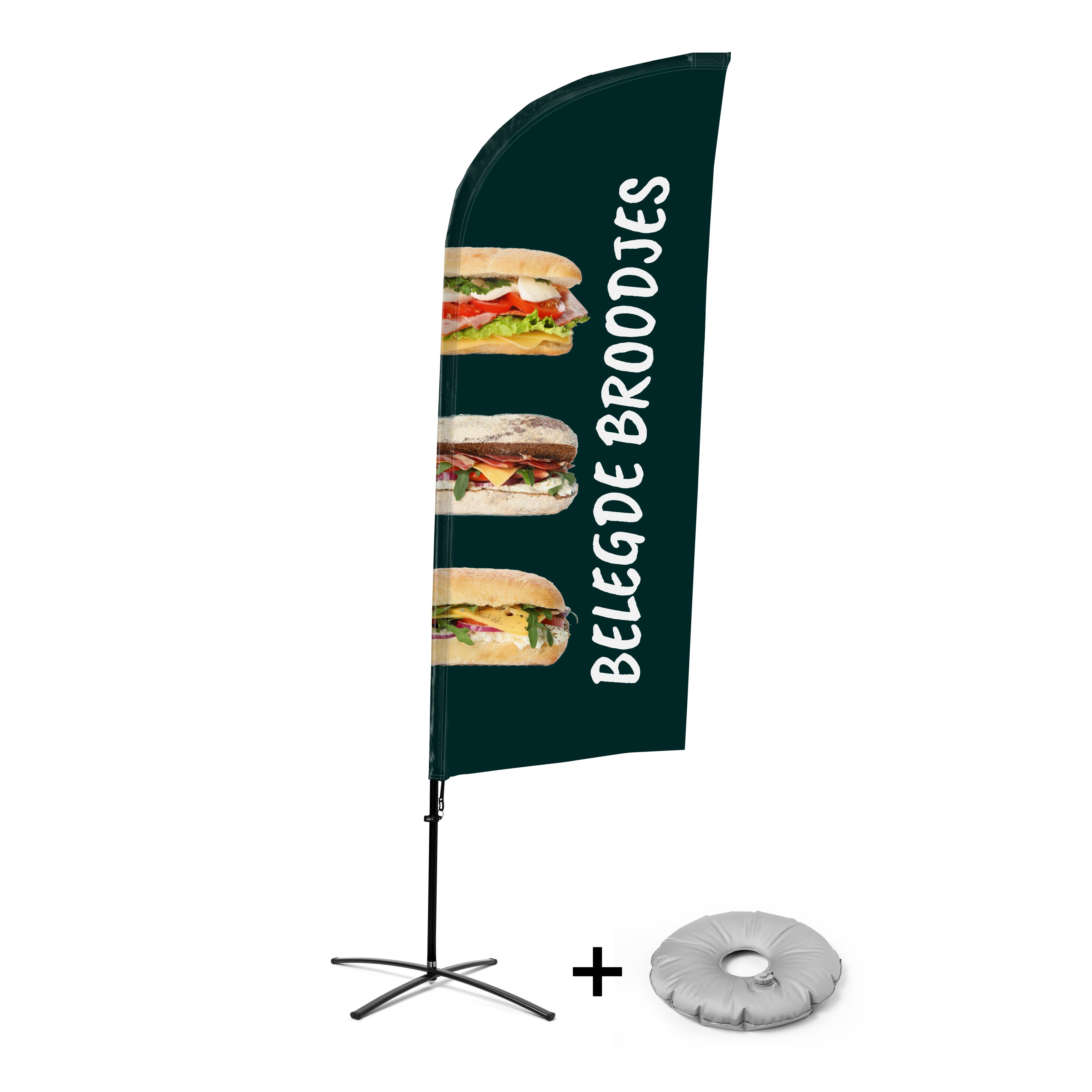 Showdown Displays Beachflag Alu Wind Komplett-Set Sandwiches Niederländisch Kreuzständer