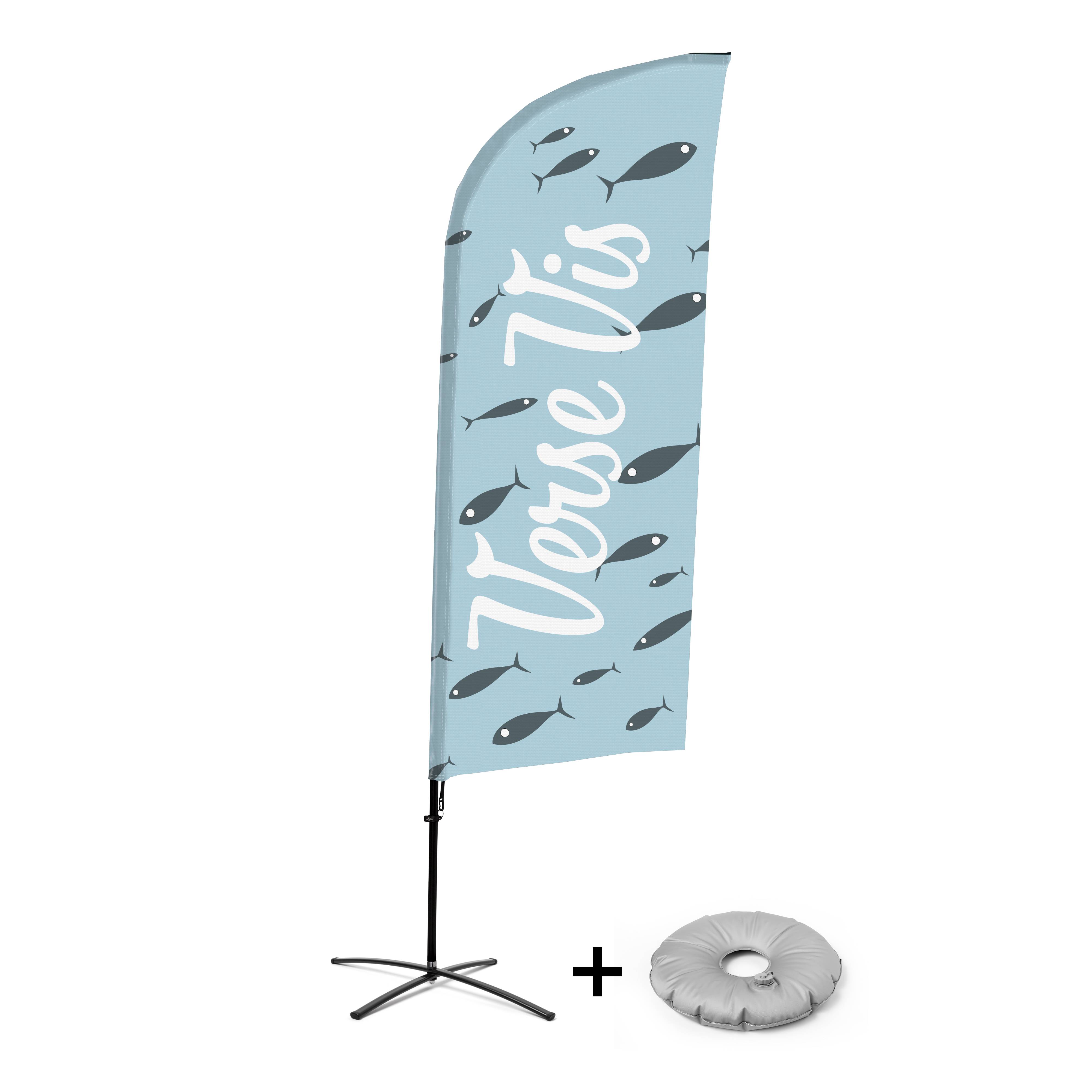 Showdown Displays Beachflag Alu Wind Komplett-Set Frischer Fisch Niederländisch Kreuzständer