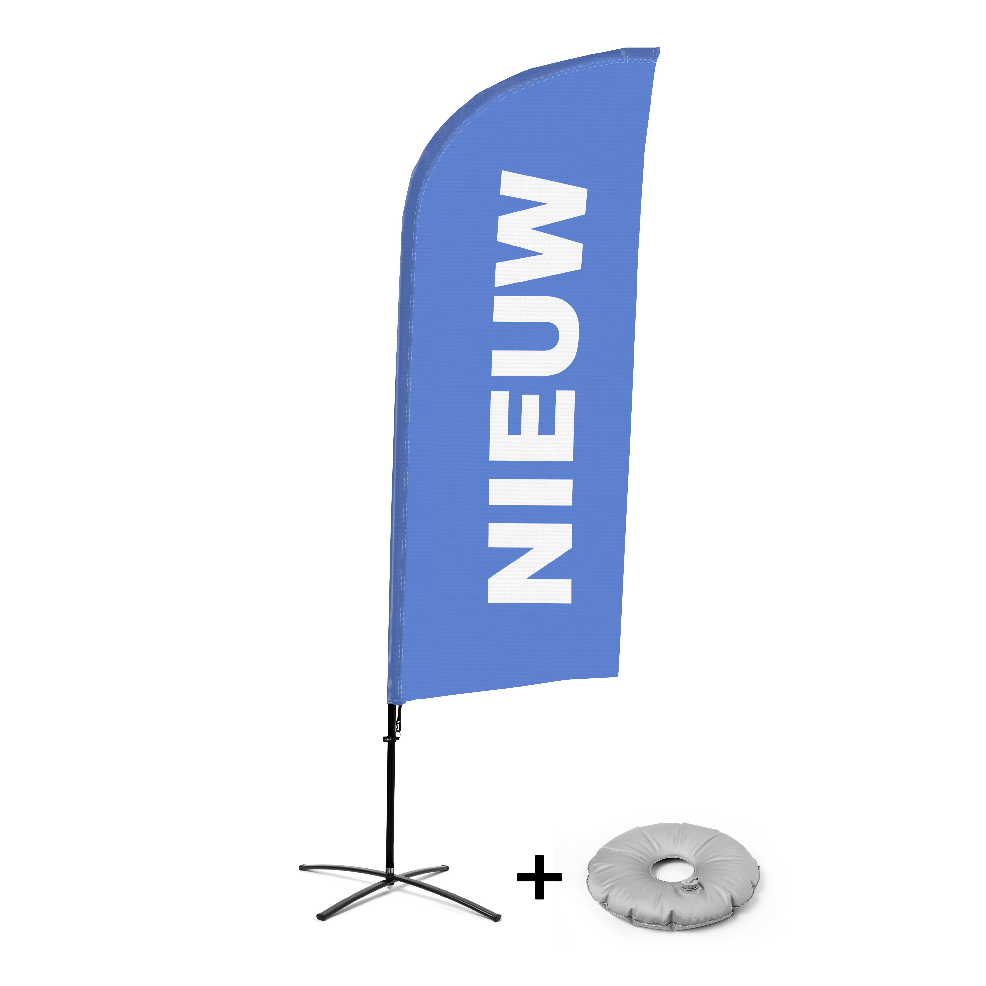 Showdown Displays Beachflag Alu Wind Komplett-Set Neu Blau Niederländisch Kreuzständer