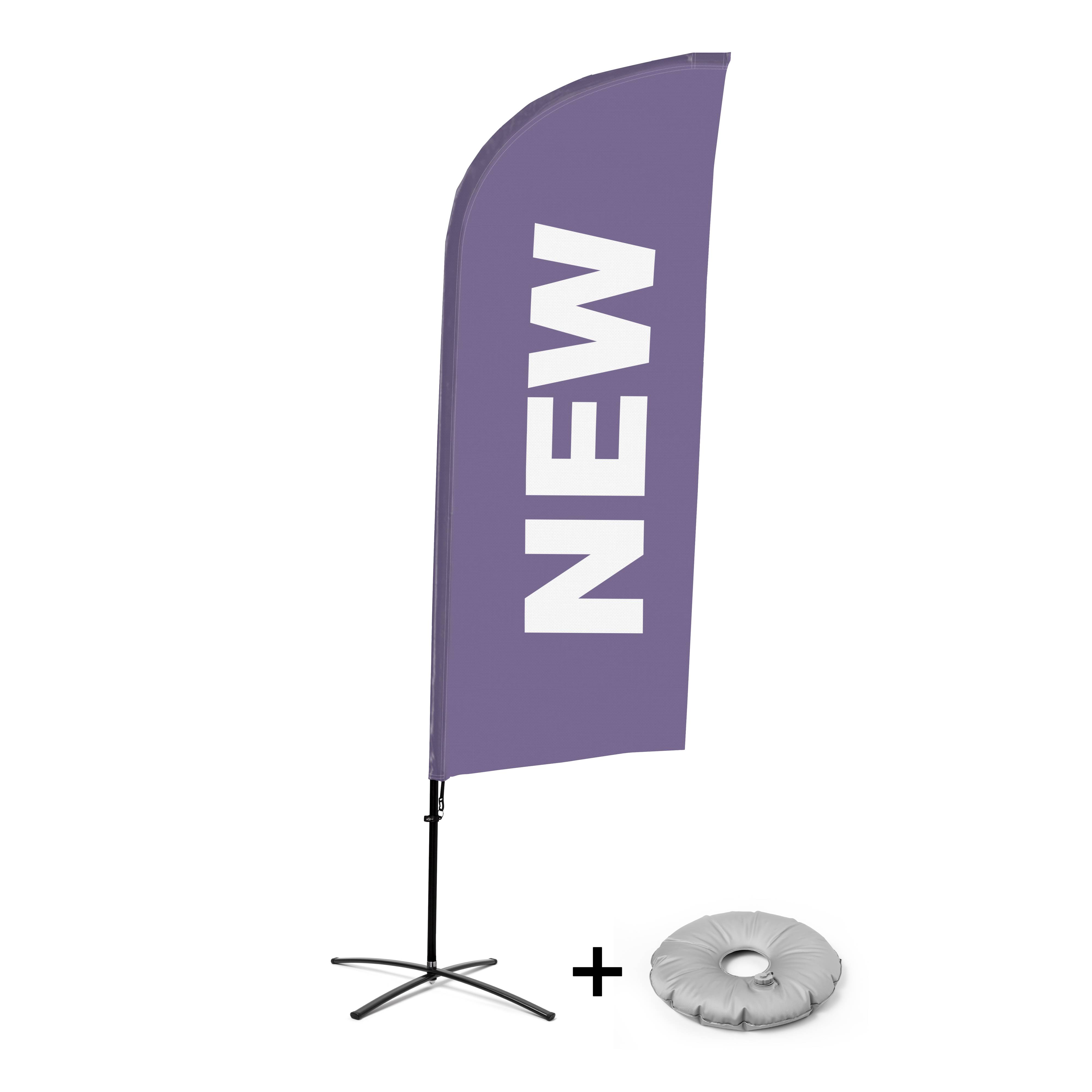 Showdown Displays Beachflag Alu Wind Komplett-Set Neu Lila Englisch Kreuzständer