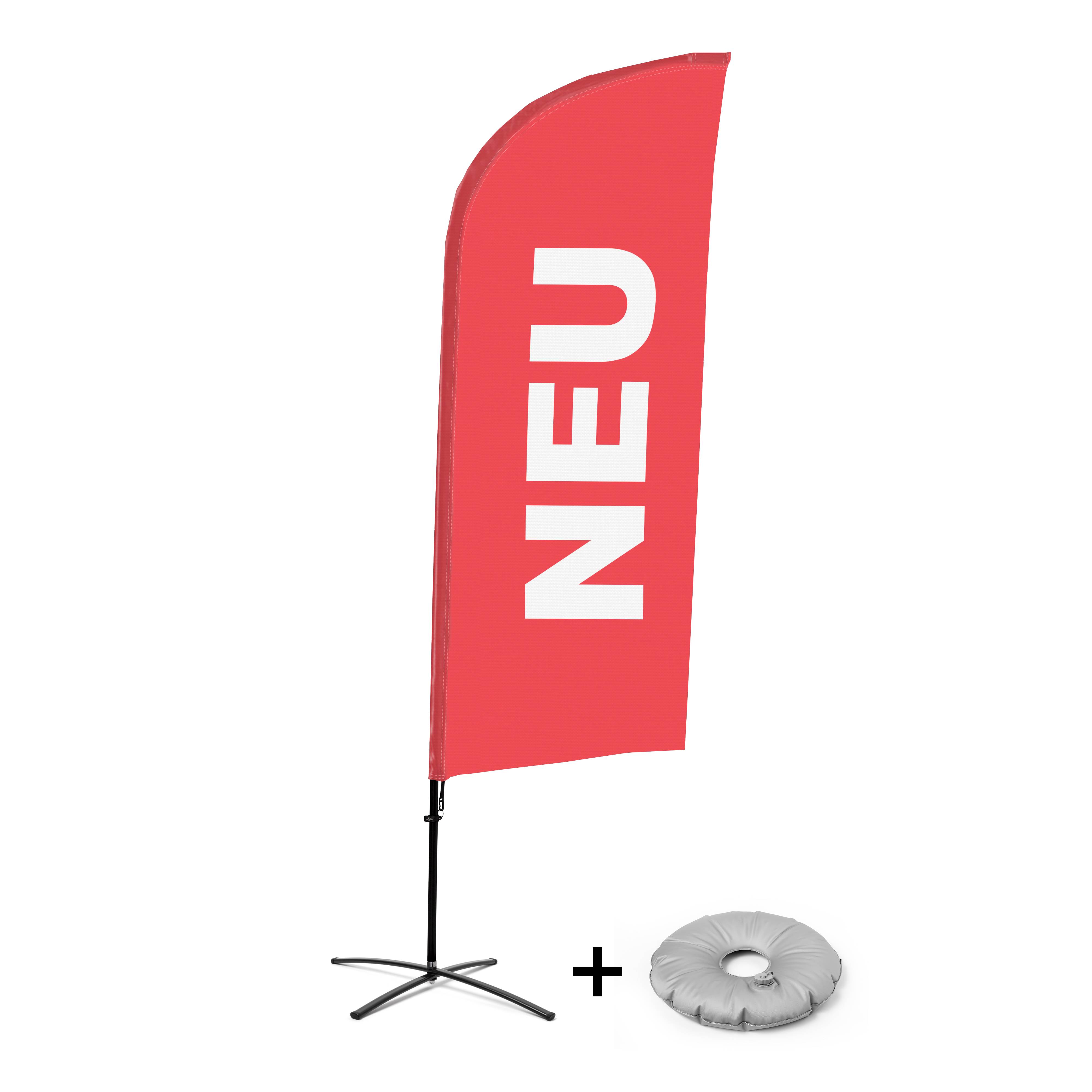 Showdown Displays Beachflag Alu Wind Komplett-Set Neu Rot Deutsch Kreuzständer