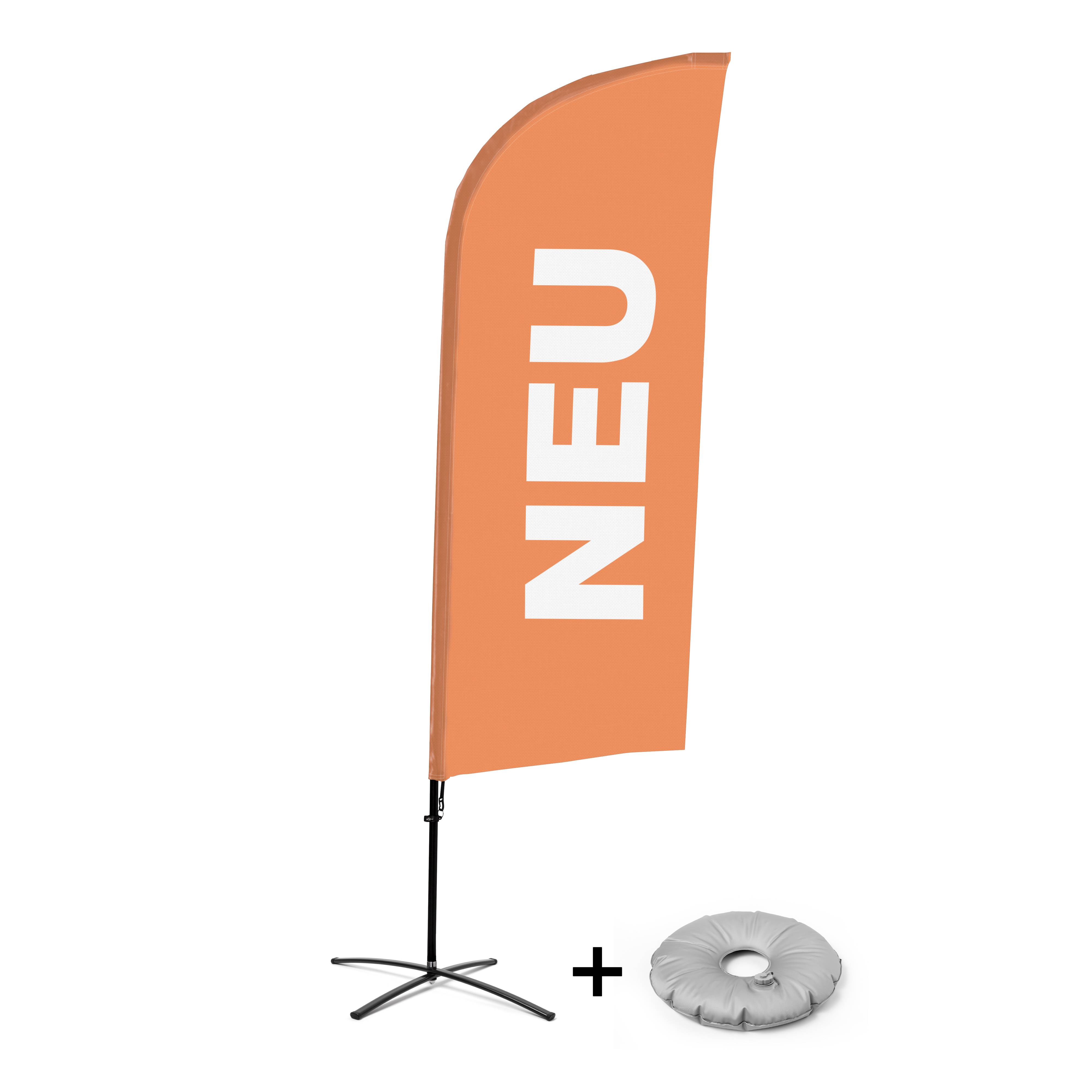 Showdown Displays Beachflag Alu Wind Komplett-Set Neu Orange Deutsch Kreuzständer