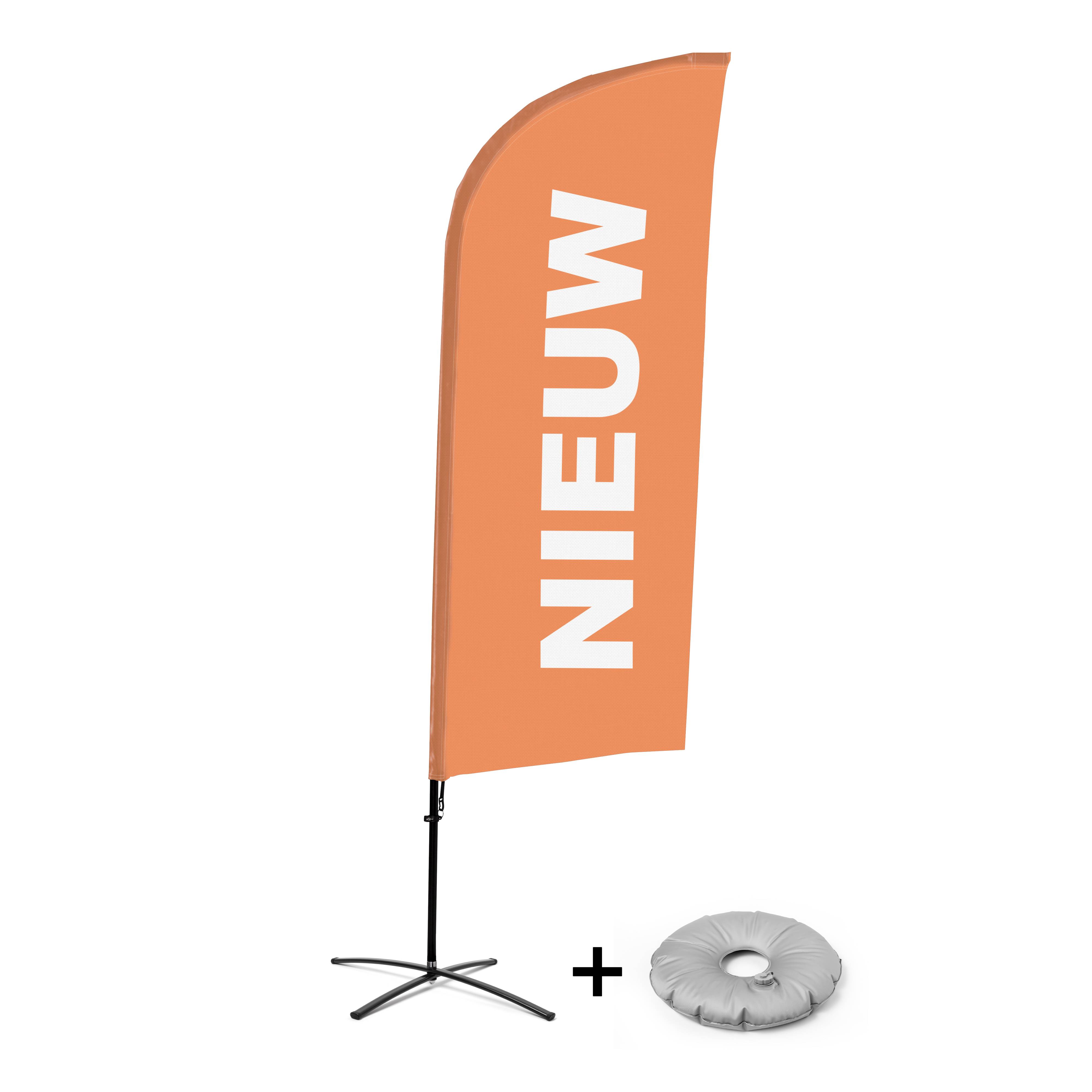 Showdown Displays Beachflag Alu Wind Komplett-Set Neu Orange Niederländisch Kreuzständer