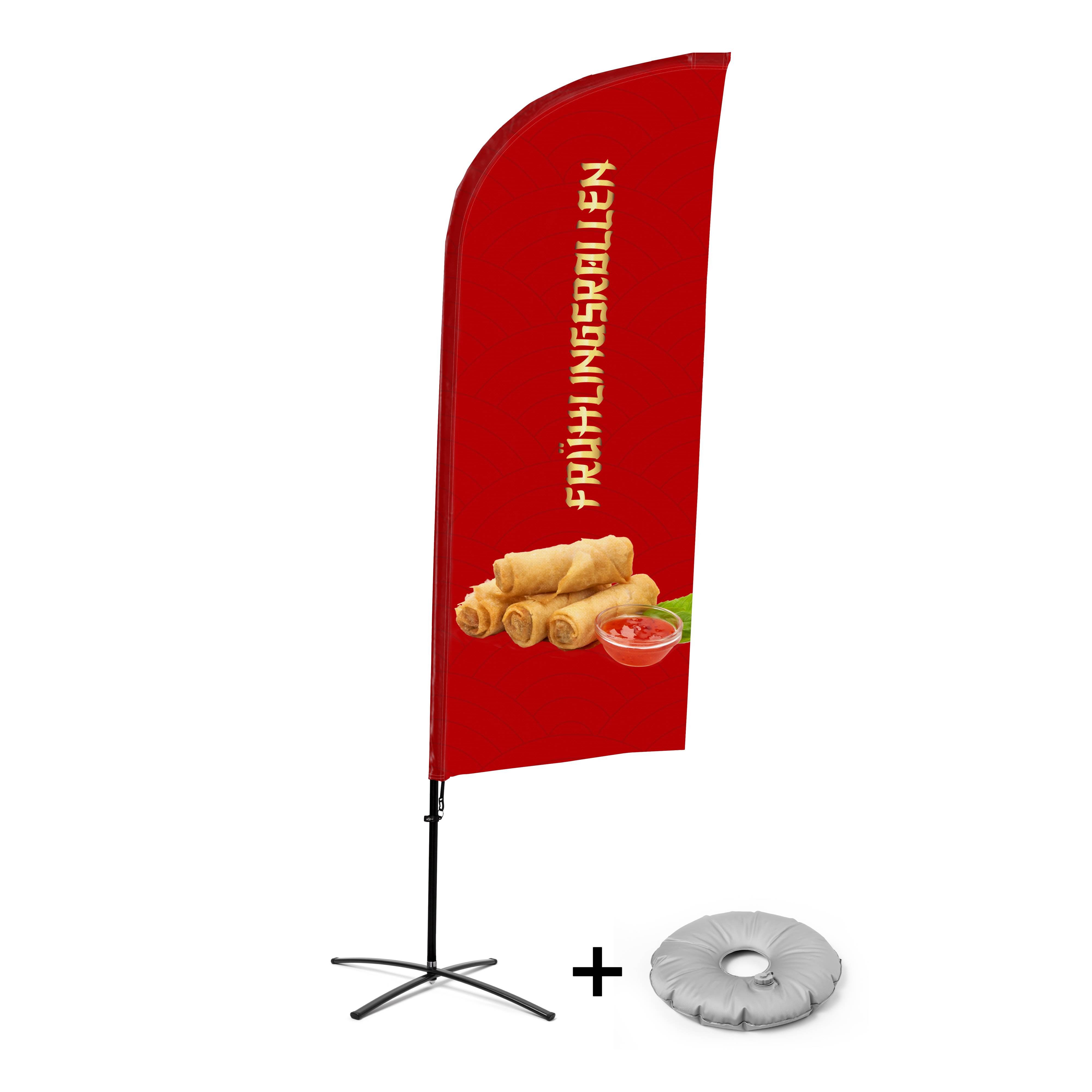 Showdown Displays Beachflag Alu Wind Komplett-Set Frühlingsrollen Deutsch Kreuzständer