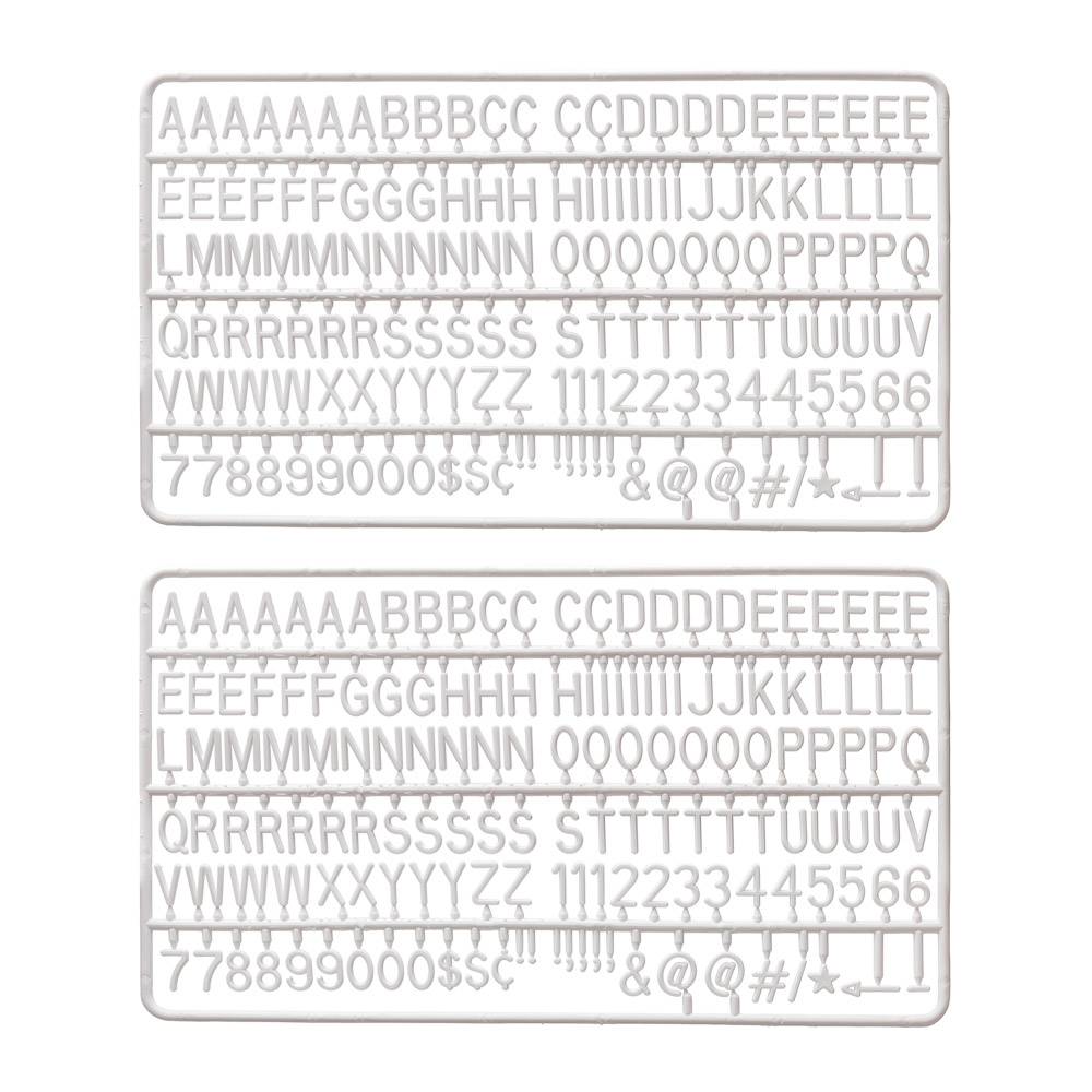 Showdown Set weißer Kunststoffbuchstaben - für Buchstabentafel - Schwarz