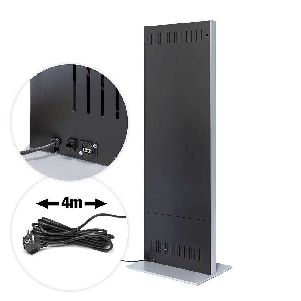 Showdown Displays Digitale Infostele Slim mit Samsung-Bildschirm - 43 Zoll
