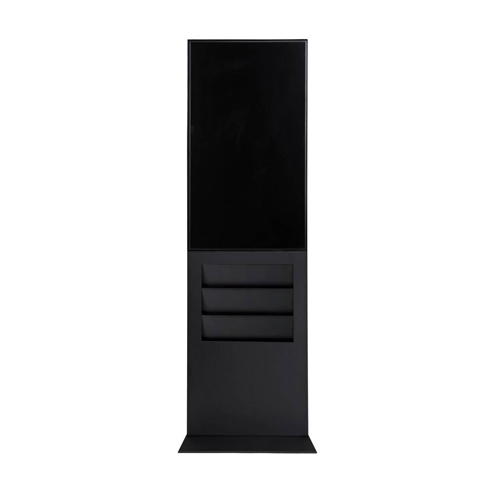 Showdown Displays Smart Line Digitale Infostele Regal - 6x DIN A4 - mit Samsung-Bildschirm - 43 Zoll - Schwarz