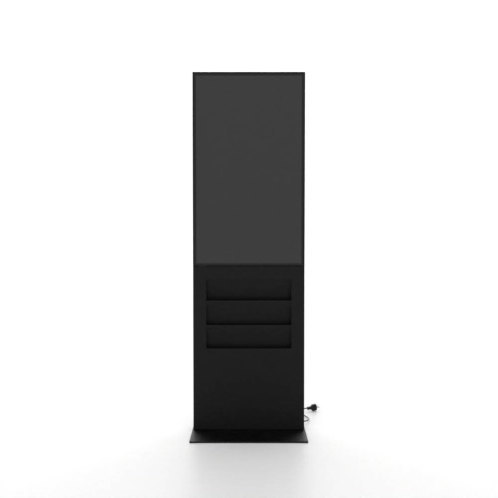 Showdown Displays Smart Line Digitale Infostele Regal - 6x DIN A4 - mit Samsung-Bildschirm - 43 Zoll - Schwarz