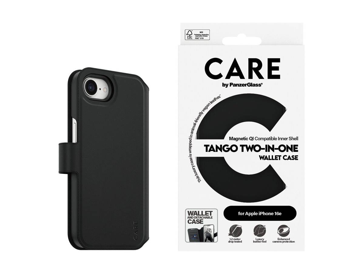 CARE by Schutzglass Feature Tango 2in1 Wallet Case iPhone 16e - Schwarz