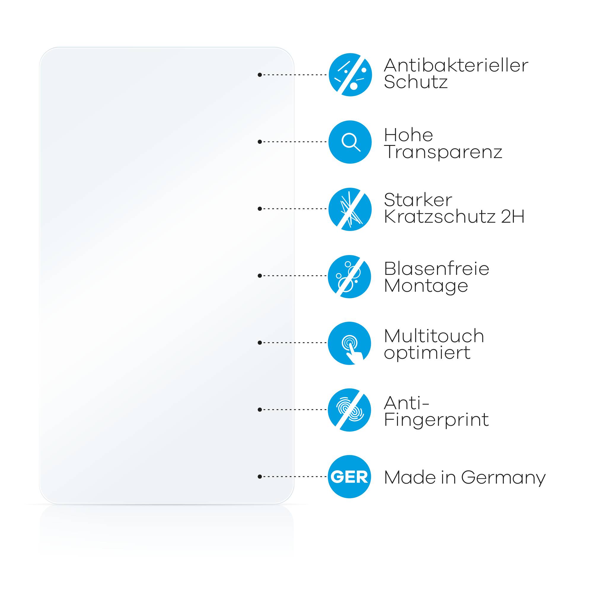 upscreen Bacteria Shield Schutzfolie für Pax Q25 Pinpad - Antibakteriell