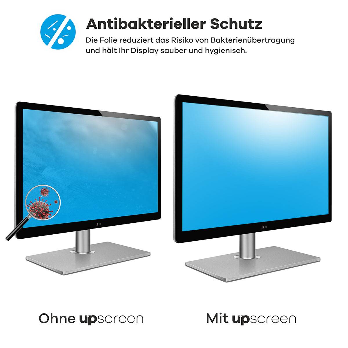 upscreen Bacteria Shield Schutzfolie für Dell Latitude 3450 Laptop - Antibakteriell