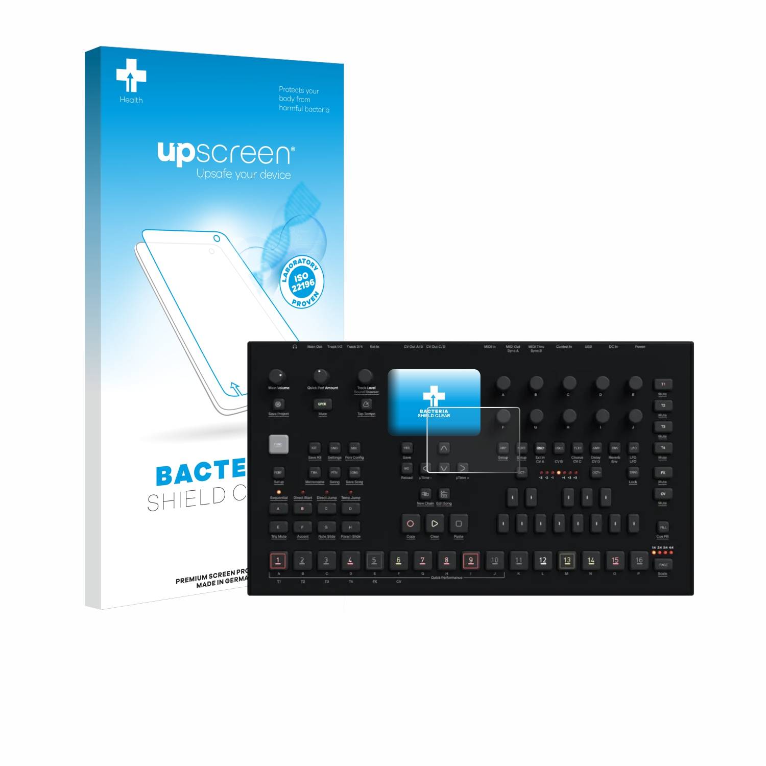upscreen Bacteria Shield Schutzfolie für Elektron Analog Four MKII - Antibakteriell