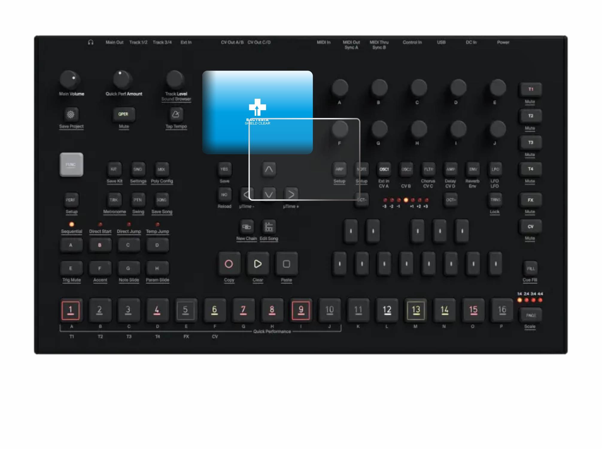 upscreen Bacteria Shield Schutzfolie für Elektron Analog Four MKII - Antibakteriell