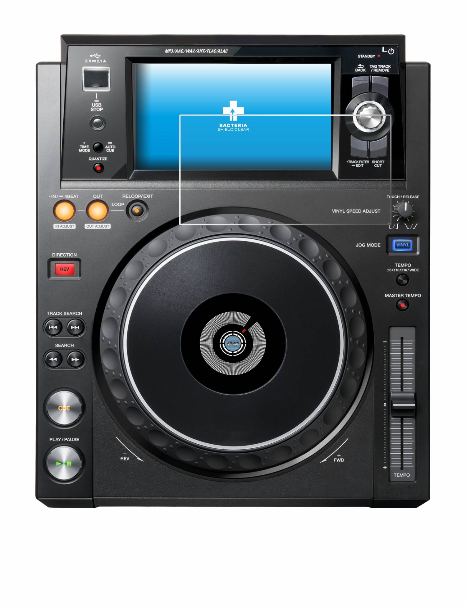 upscreen Bacteria Shield Schutzfolie für Pioneer XDJ -1000MK2 - Antibakteriell
