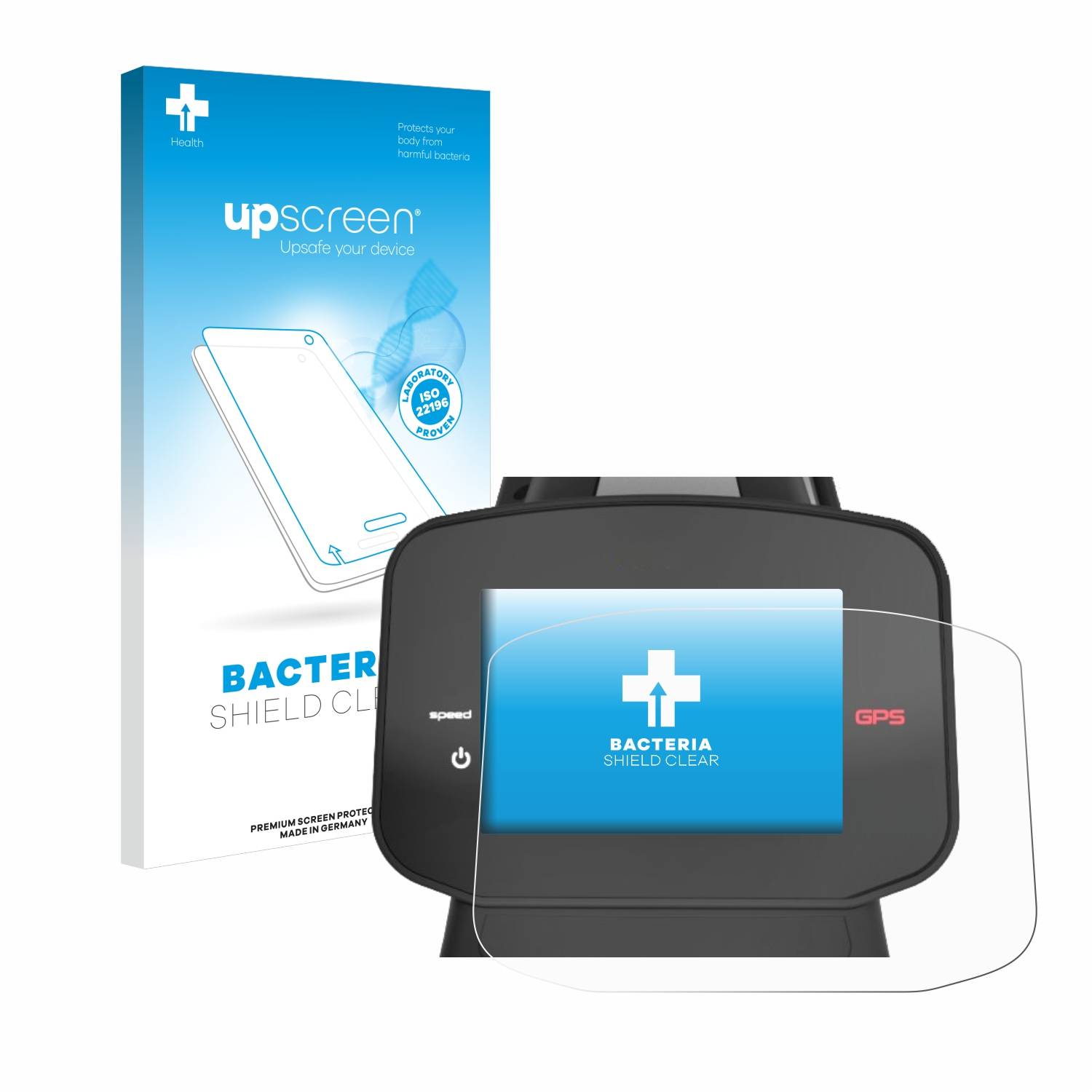 upscreen Bacteria Shield Schutzfolie für PowaKaddy FX7 GPS 3.5 - Antibakteriell