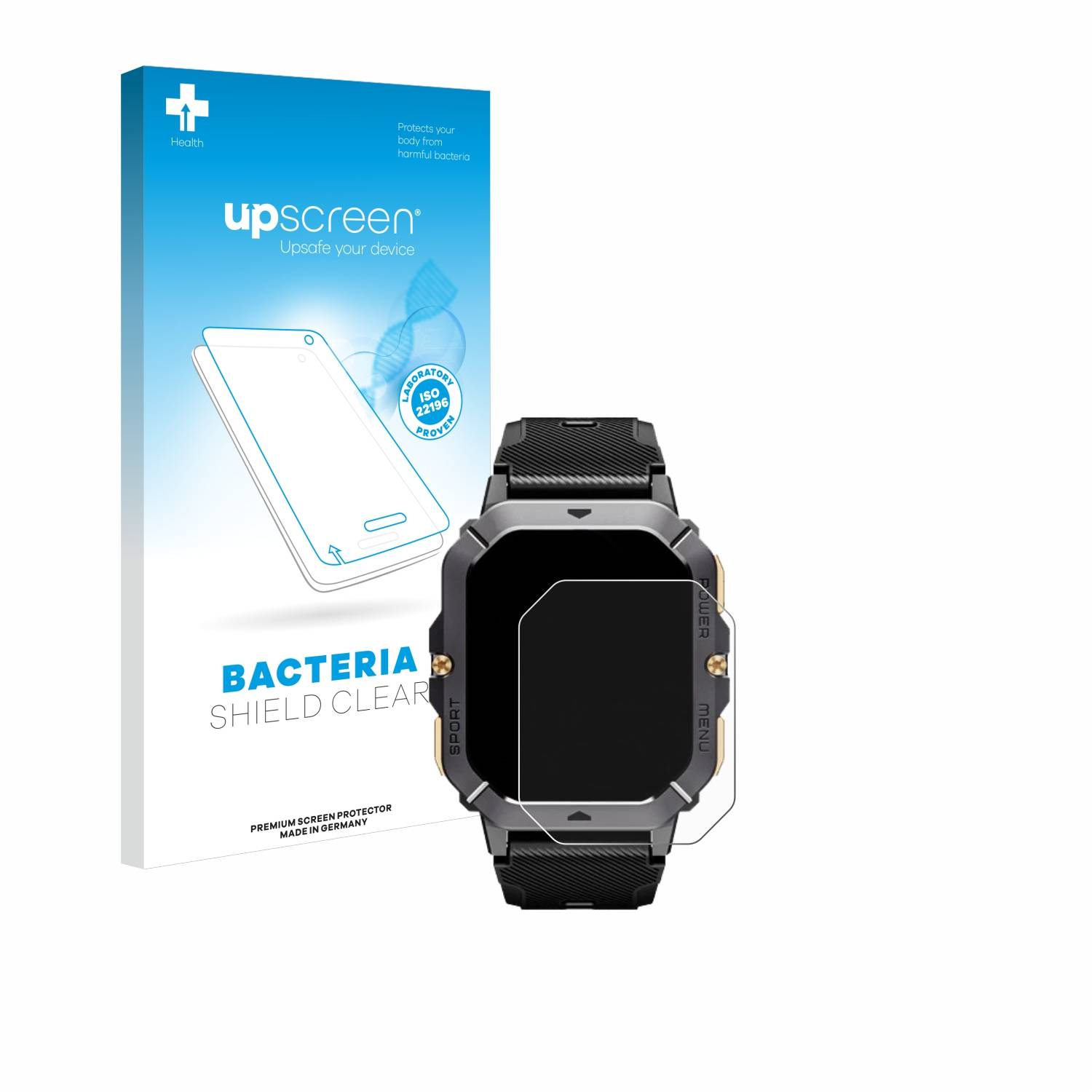 upscreen Bacteria Shield Schutzfolie für ArmorWatch Pro Smartwatch - Antibakteriell