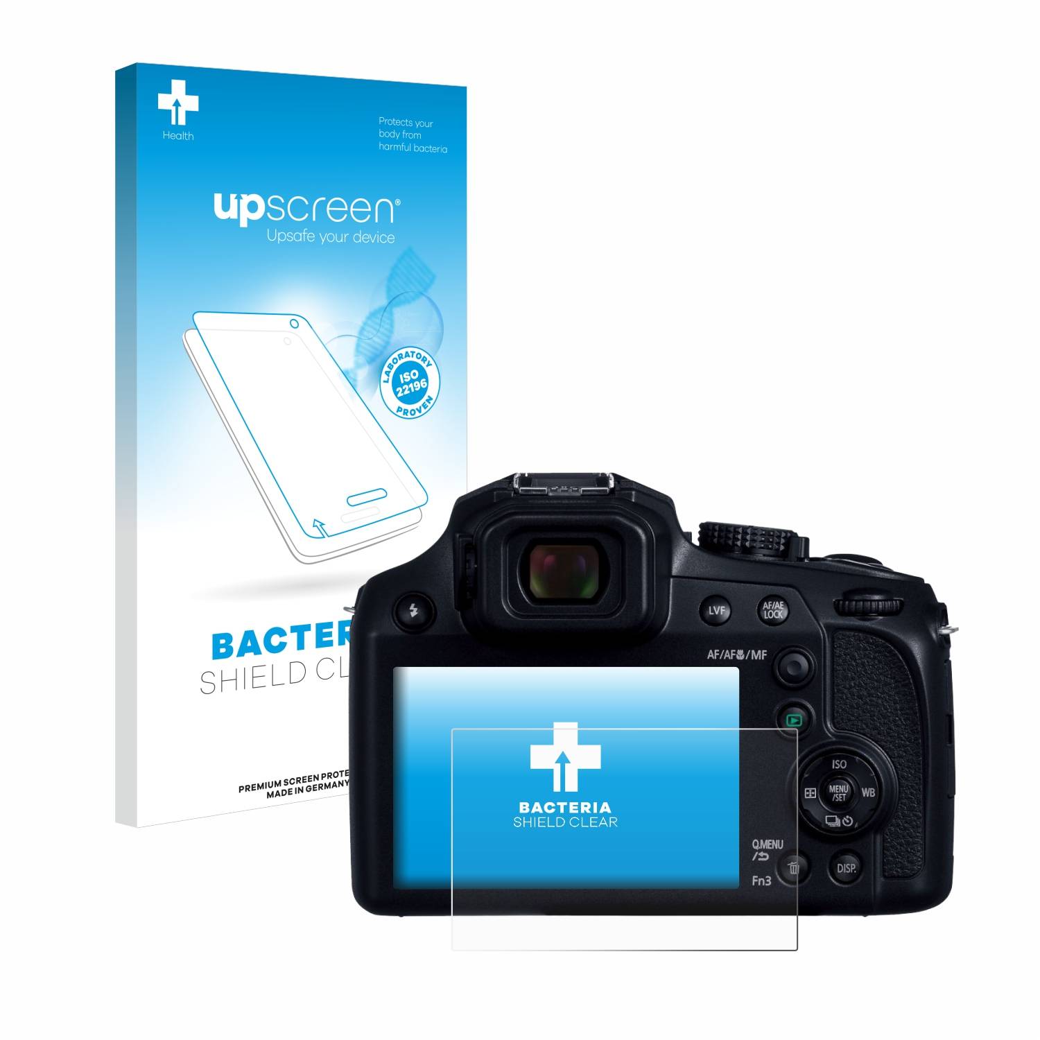 upscreen Bacteria Shield Schutzfolie für Panasonic Lumix DC-FZ82D - Antibakteriell