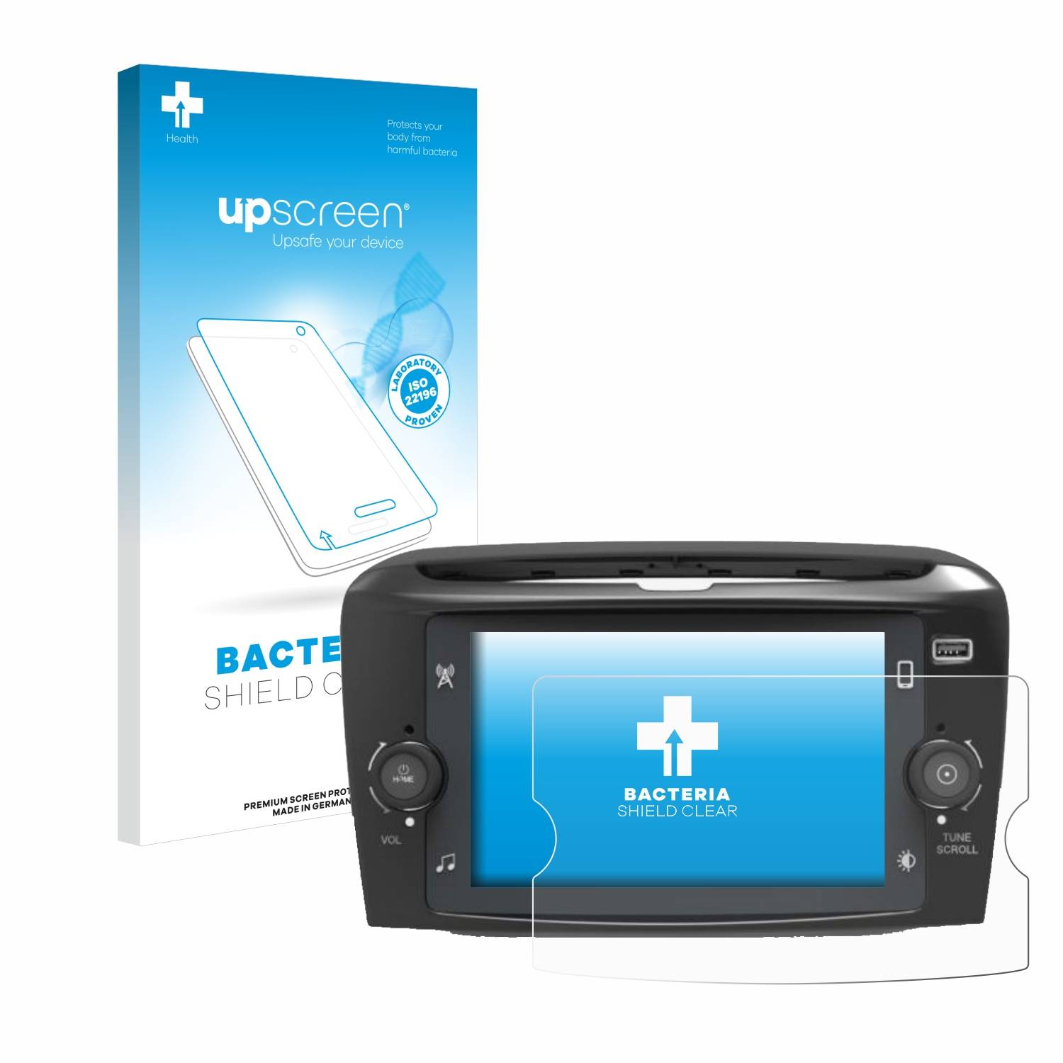 upscreen Bacteria Shield Schutzfolie für Lancia Ypsilon 7 - Antibakteriell